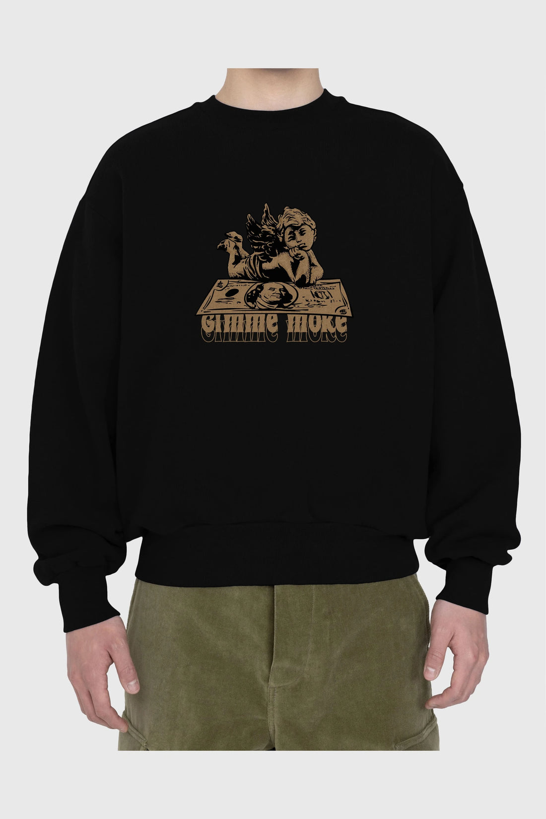 Gimme More Ön Baskılı Oversize Sweatshirt Erkek Kadın Unisex