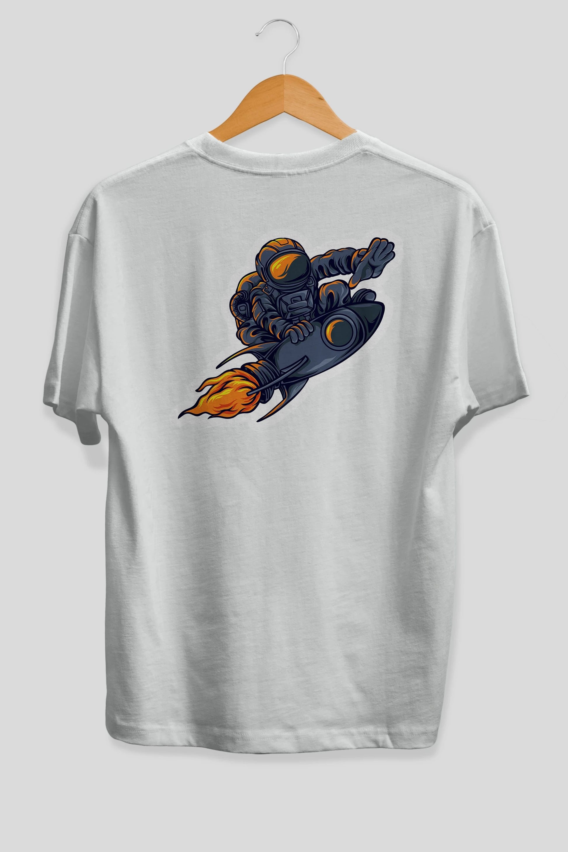 Astrocket Illustration Sticker Arka Baskılı Oversize t-shirt Erkek Kadın Unisex