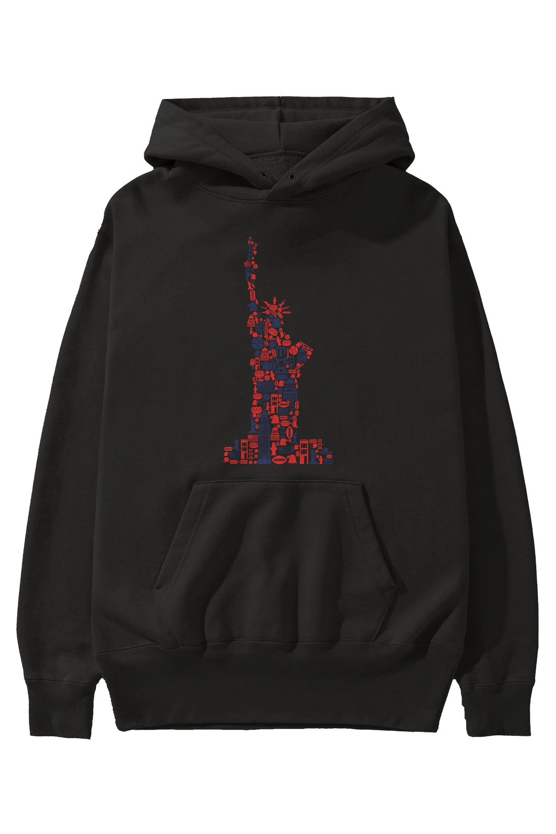 Liberty Ön Baskılı Hoodie Oversize Kapüşonlu Sweatshirt Erkek Kadın Unisex