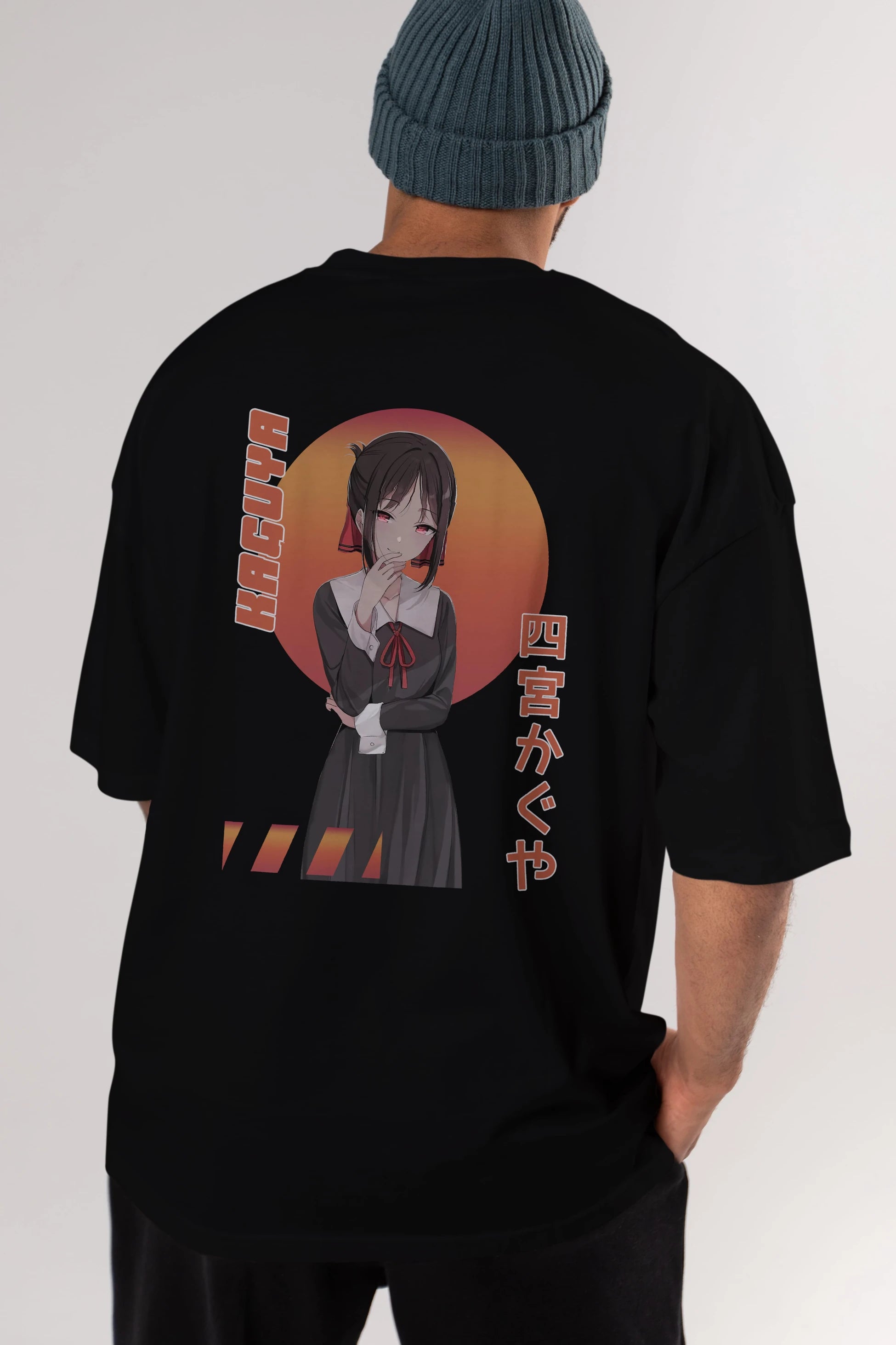 Kaguya Shinomiya 5 Anime Arka Baskılı Oversize t-shirt Erkek Kadın Unisex