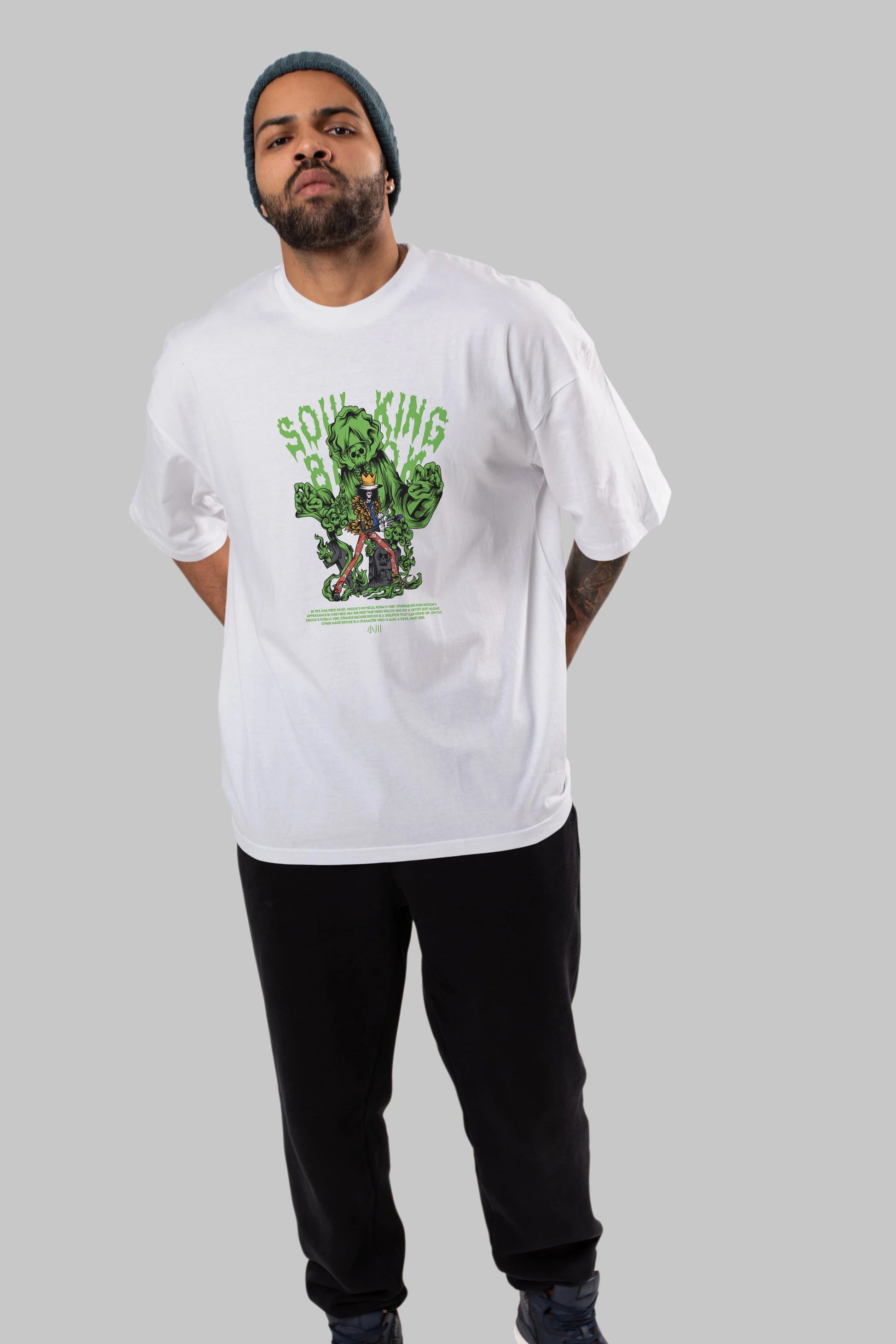 Soul King Brook Anime Ön Baskılı Oversize t-shirt %100 pamuk Erkek Kadın Unisex