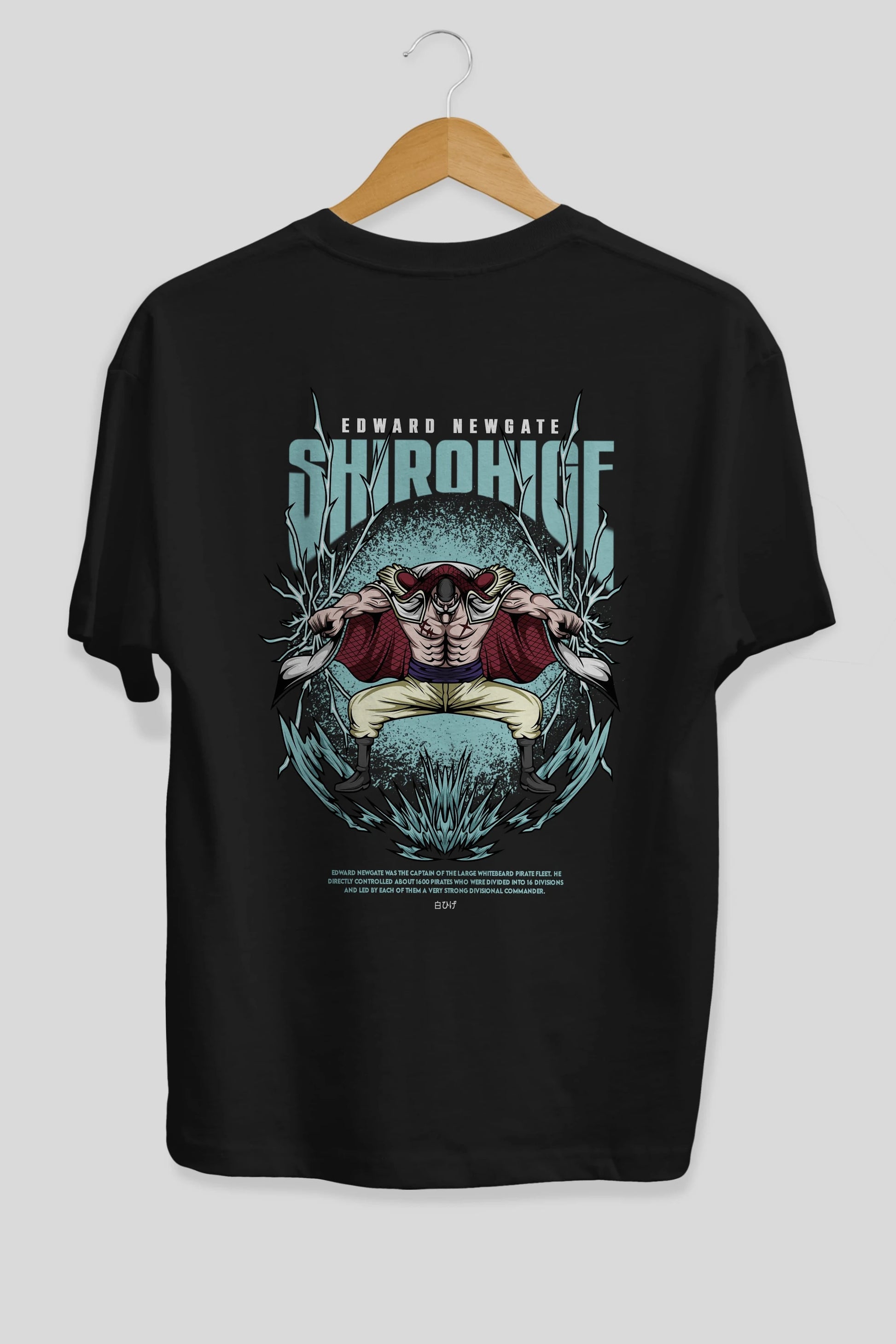 Shirohige Anime Arka Baskılı Oversize t-shirt Erkek Kadın Unisex