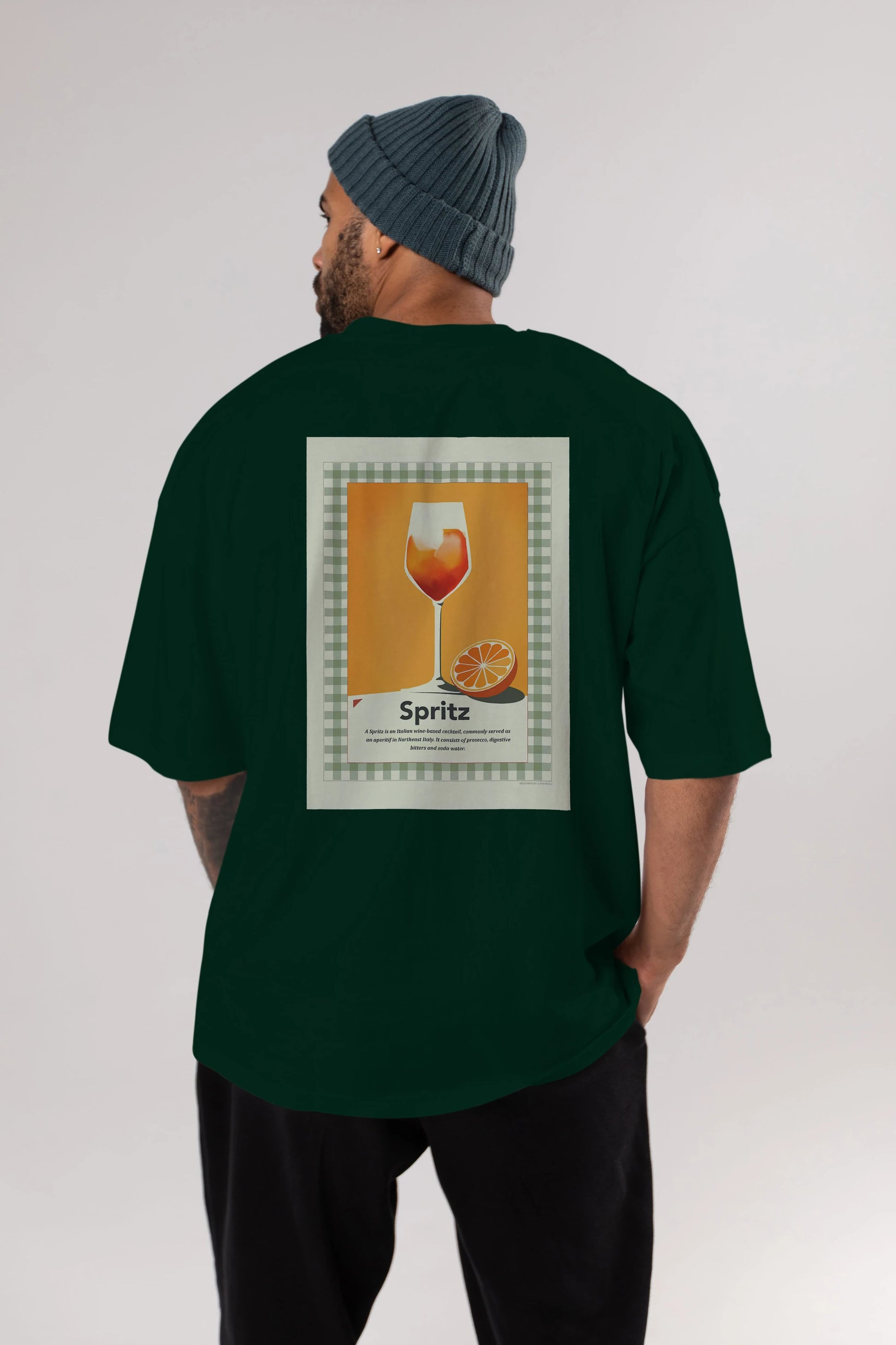 Aperol Spritz 5 Arka Baskılı Oversize t-shirt Erkek Kadın Unisex %100 Pamuk Bisiklet Yaka tişort