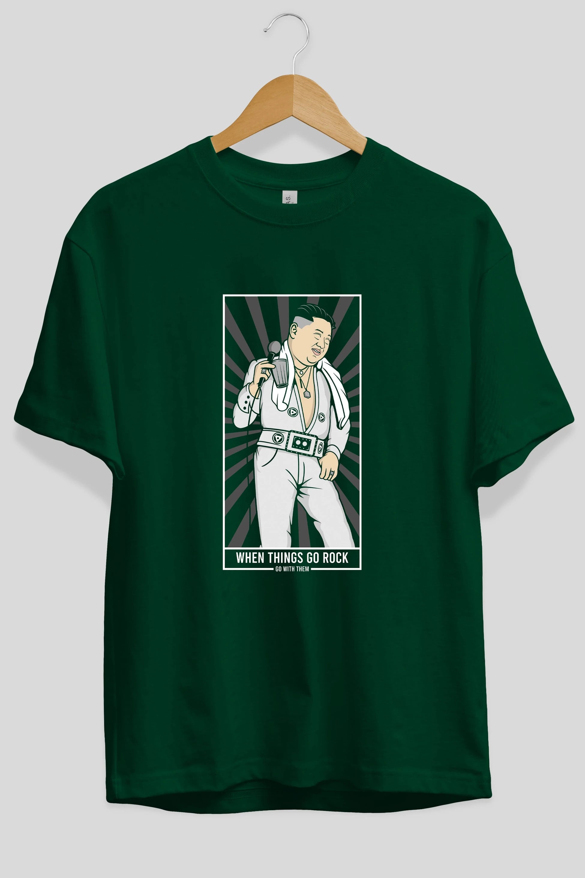 Kim Elvis Ön Baskılı Oversize t-shirt Erkek Kadın Unisex %100 Pamuk tişort