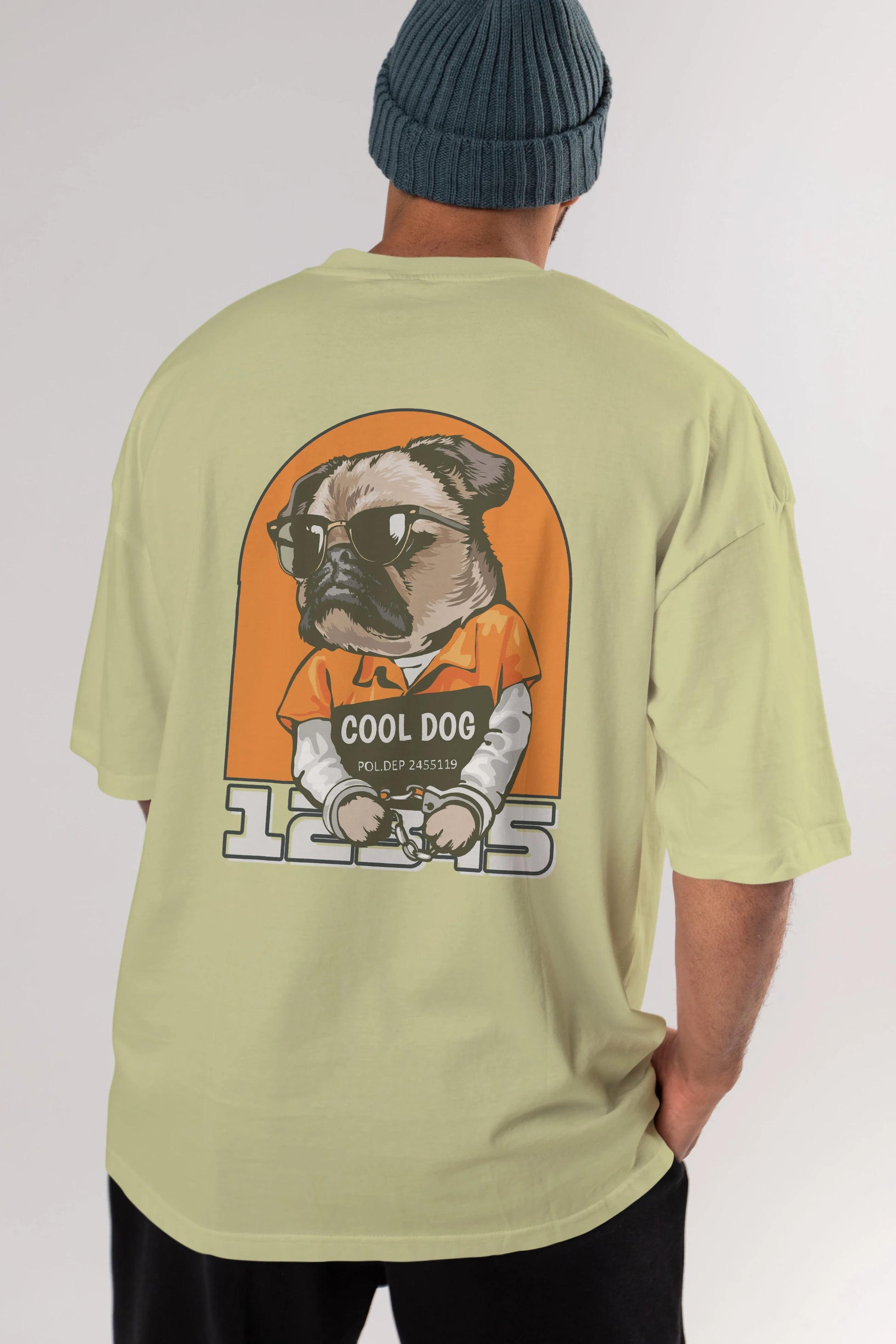 Cool Dog Arka Baskılı Oversize t-shirt Erkek Kadın Unisex