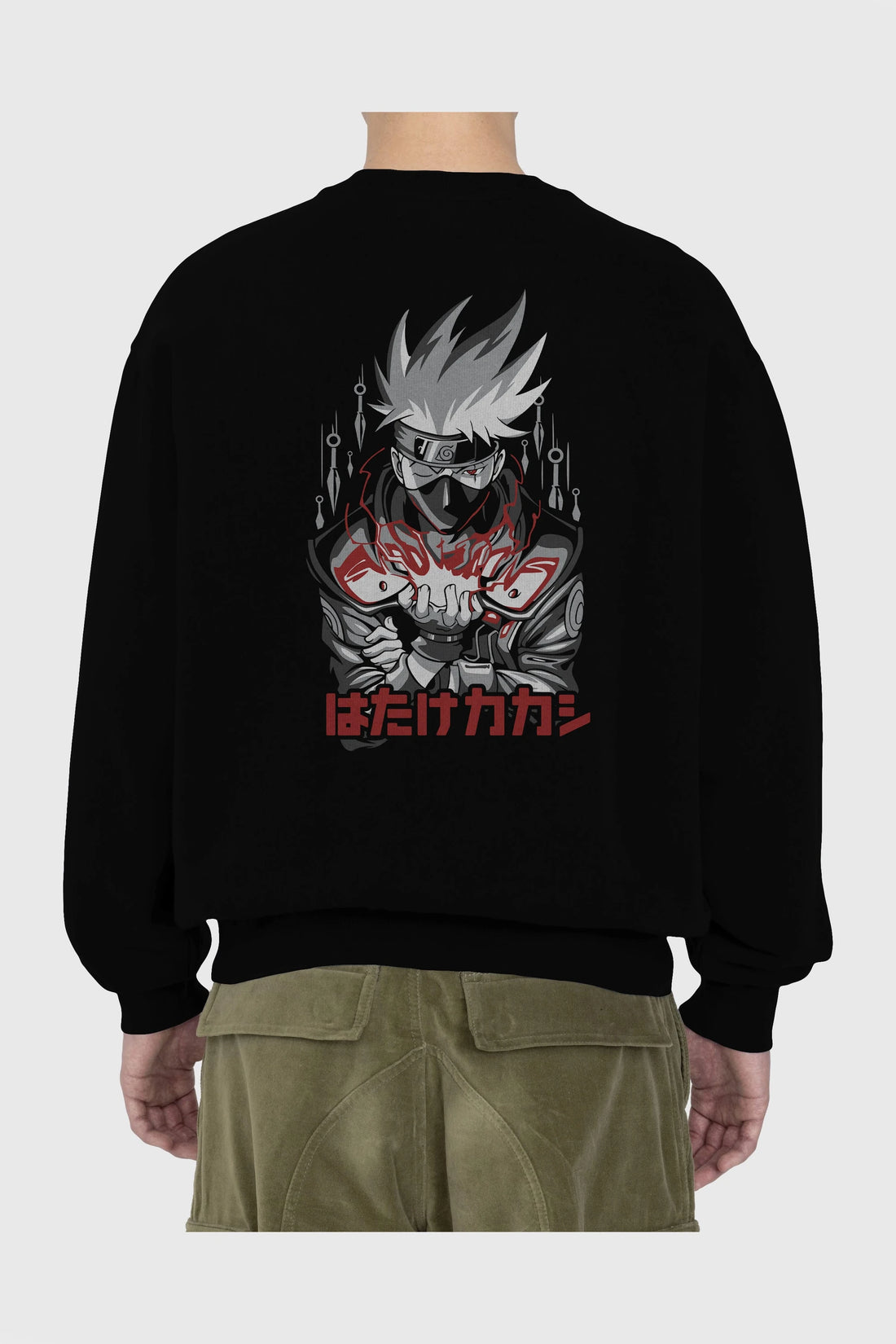 KAKASHI HATAKE NARUTO 1 Anime Arka Baskılı Oversize Sweatshirt Erkek Kadın Unisex