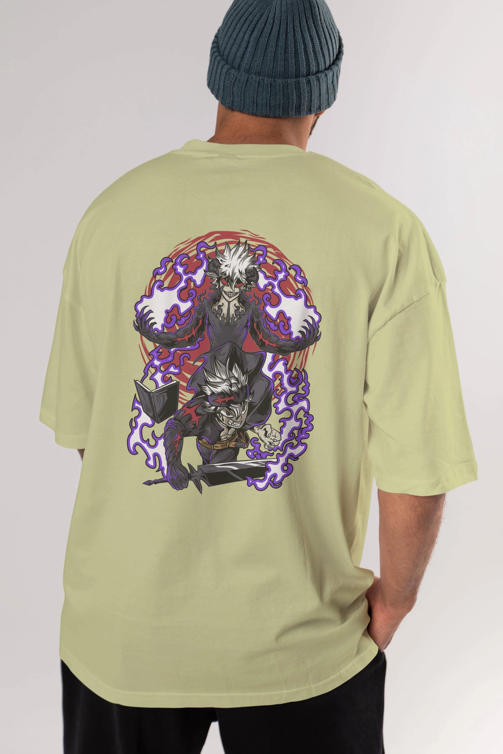 BLACK CLOVER DEVIL UNION Anime Arka Baskılı Oversize t-shirt Erkek Kadın Unisex