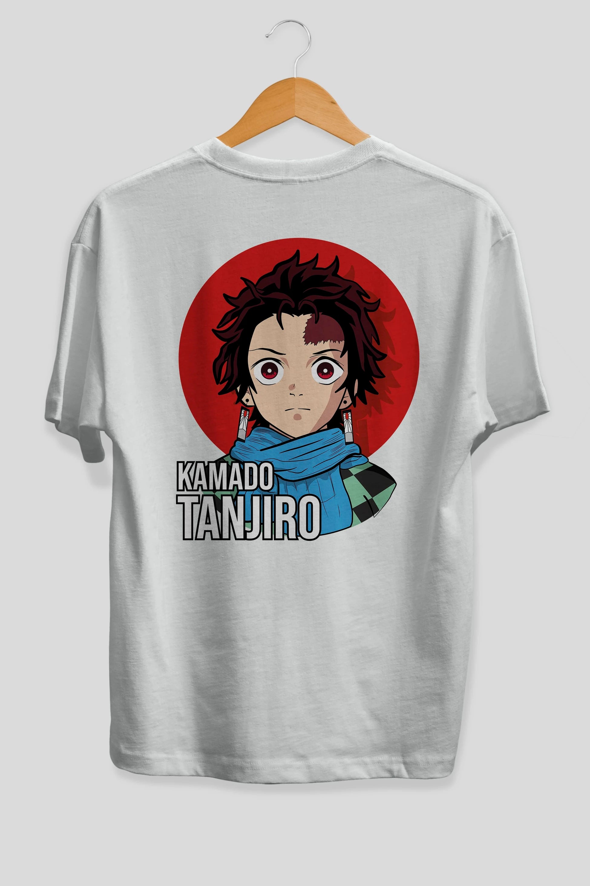 TANJIRO KAMADO Anime Arka Baskılı Oversize t-shirt Erkek Kadın Unisex