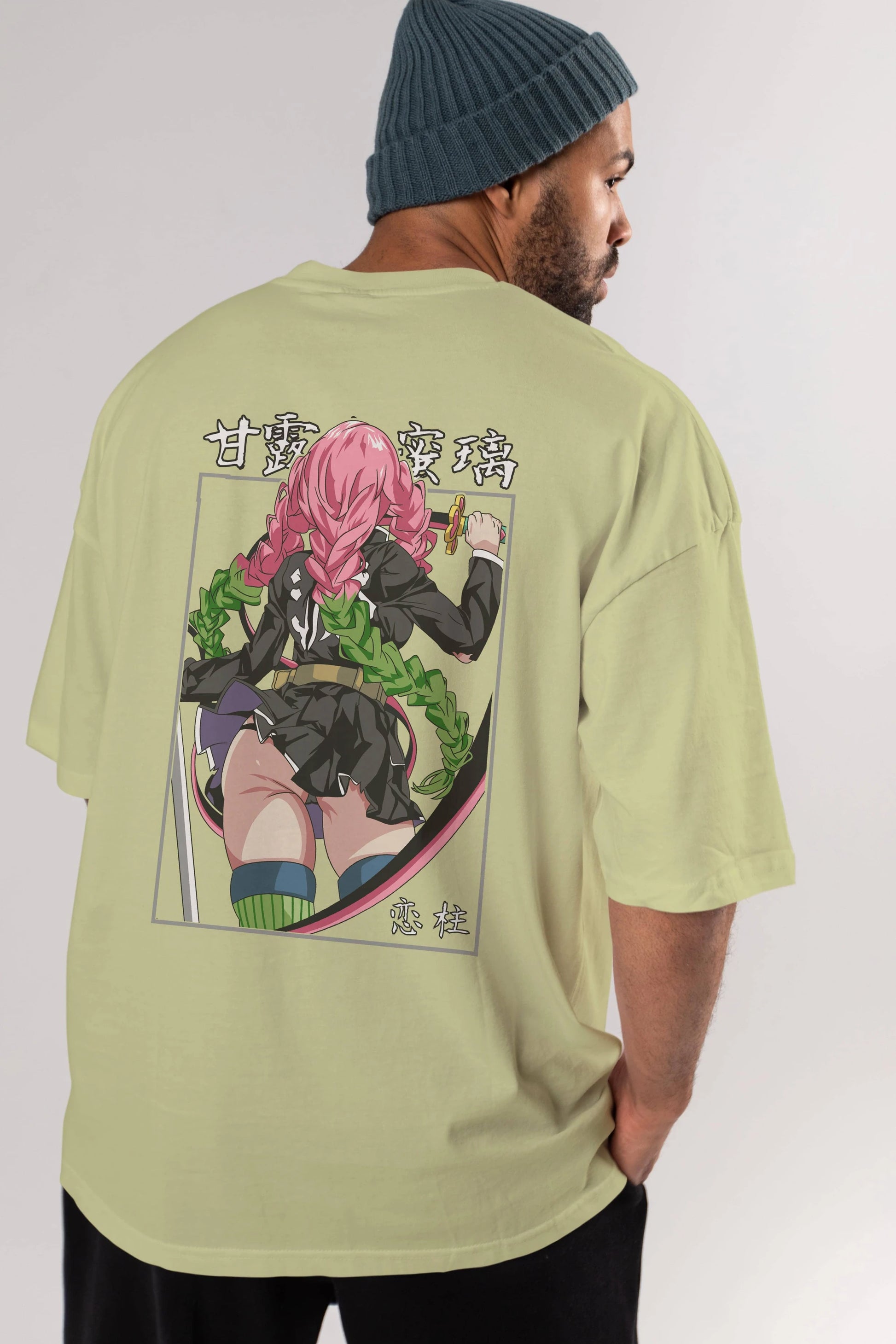 Mitsuri DEMONSLAYER Anime Arka Baskılı Oversize t-shirt Erkek Kadın Unisex