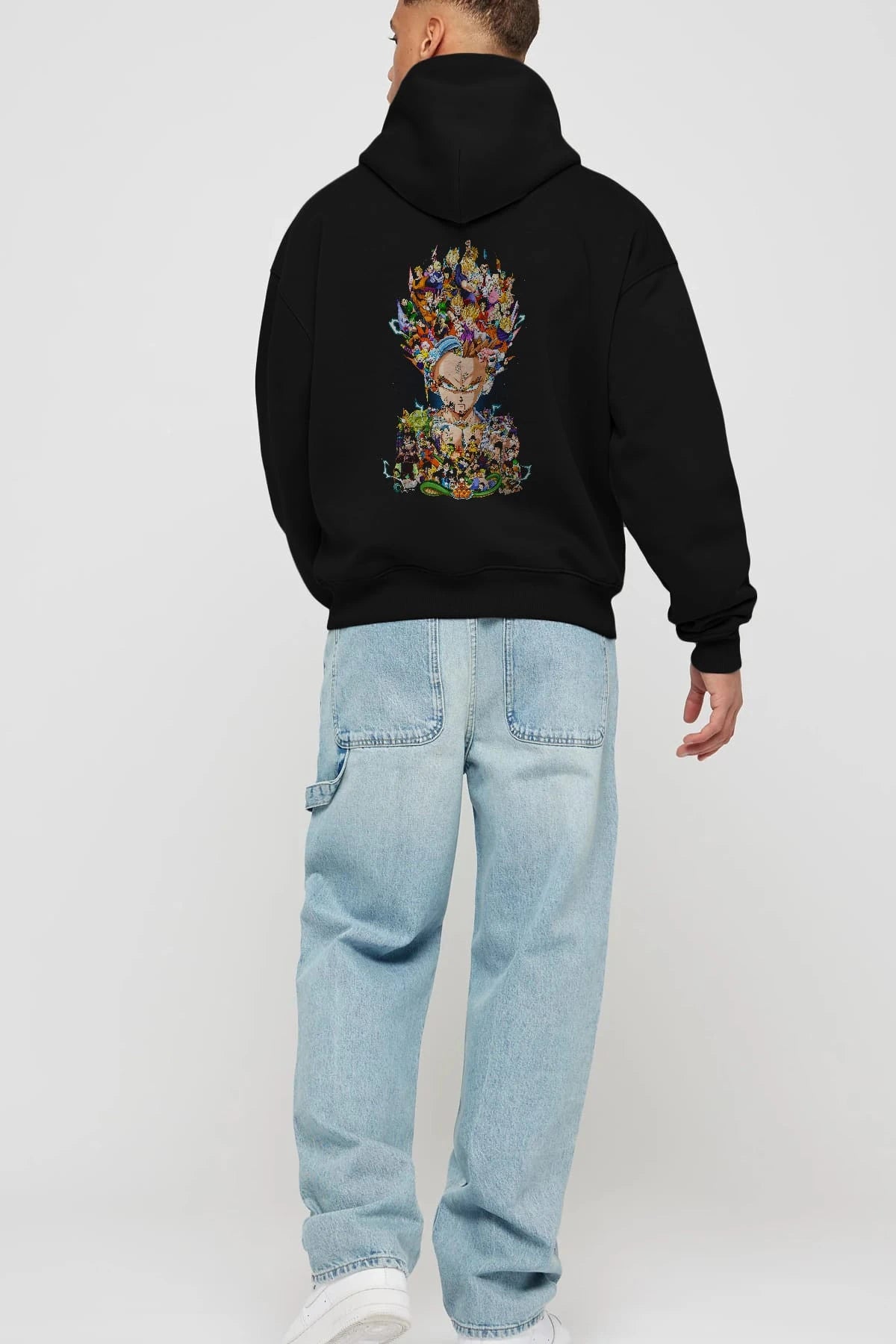 DRAGON BALL ART (2) Anime Arka Baskılı Hoodie Oversize Kapüşonlu Sweatshirt Erkek Kadın Unisex