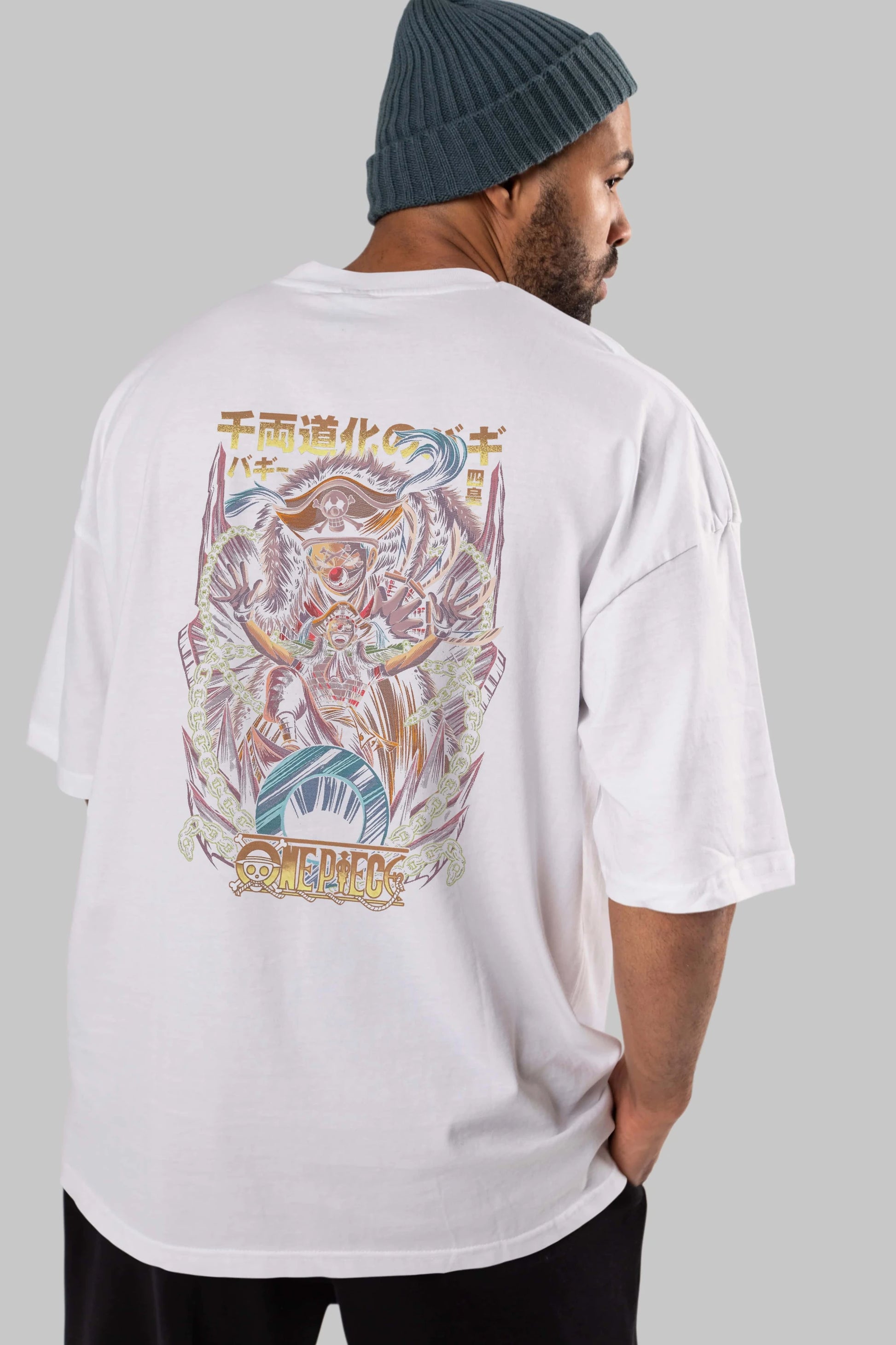 ONE PIECE (5) Anime Arka Baskılı Oversize t-shirt Erkek Kadın Unisex