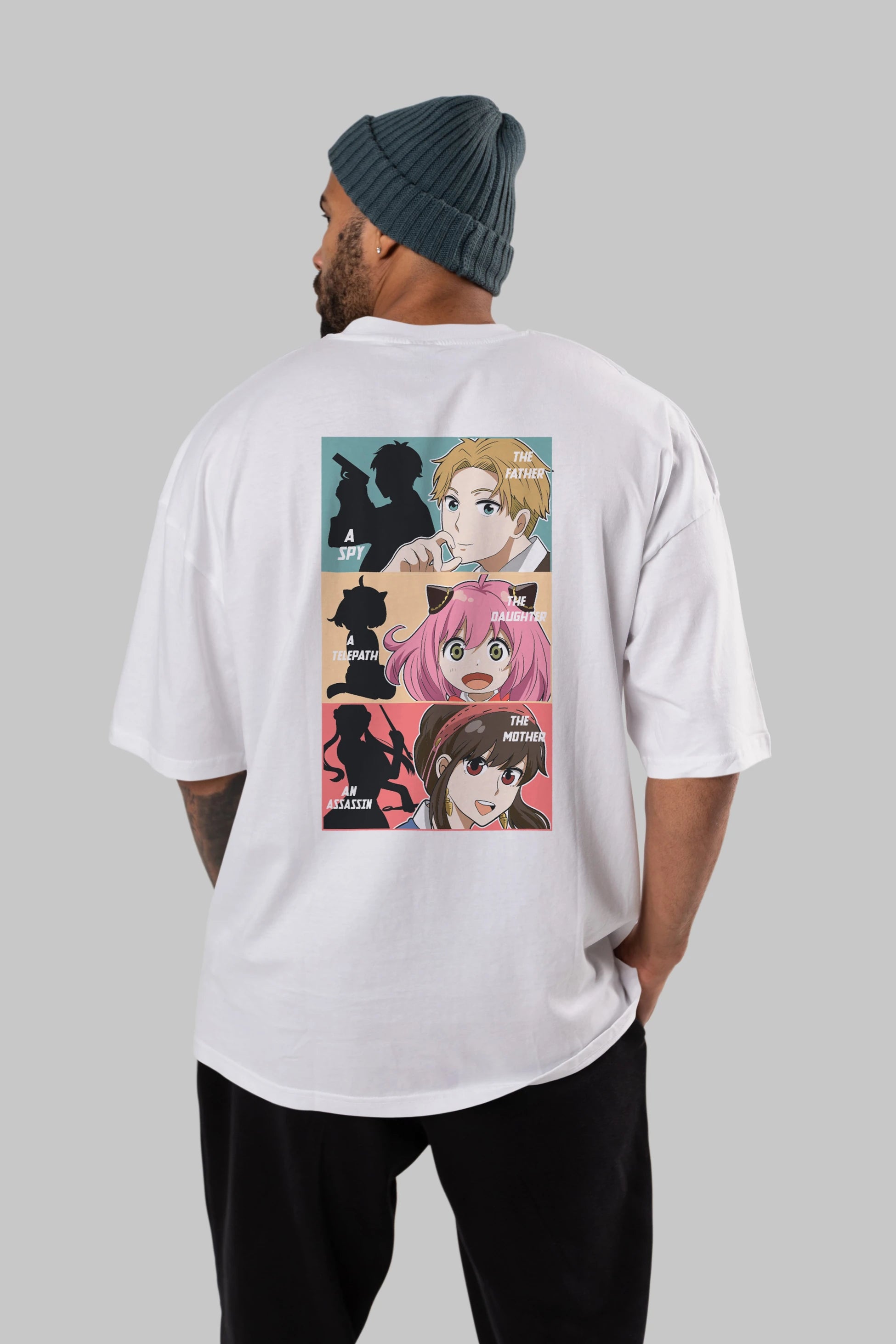 SPY X FAMILY Anime Arka Baskılı Oversize t-shirt Erkek Kadın Unisex