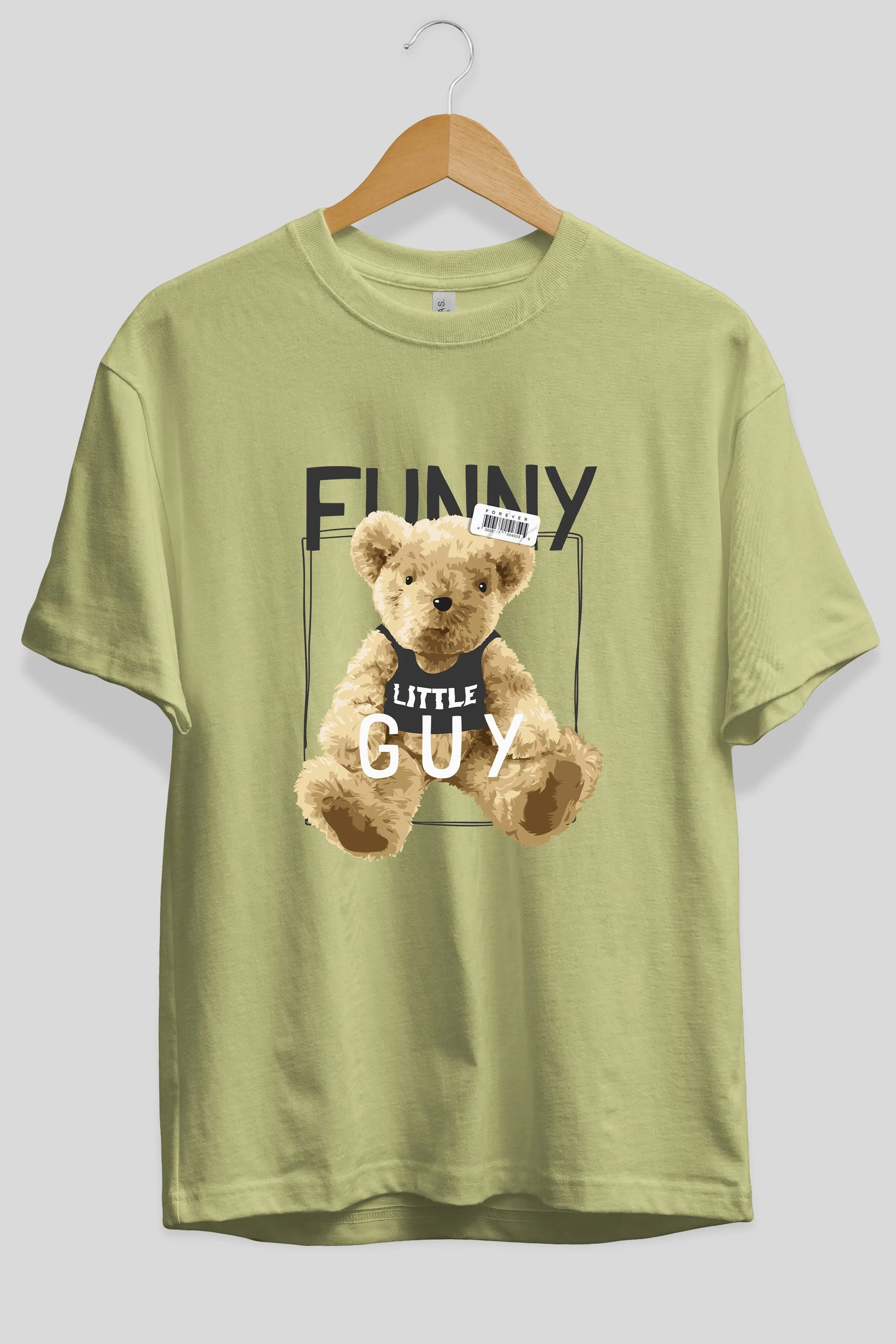 Teddy Bear Funny Ön Baskılı Oversize t-shirt Erkek Kadın Unisex %100 Pamuk