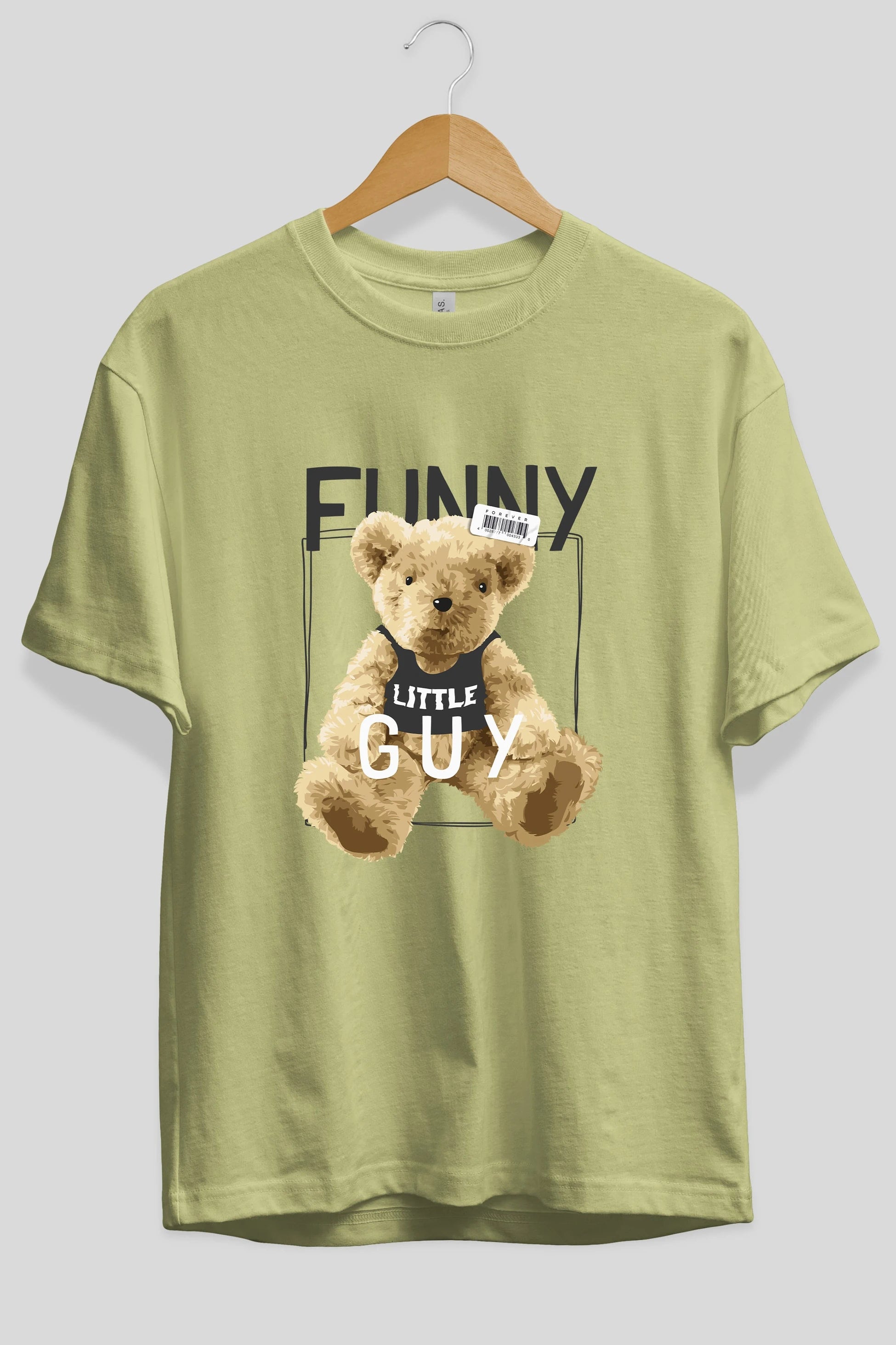 Teddy Bear Funny Ön Baskılı Oversize t-shirt Erkek Kadın Unisex %100 Pamuk