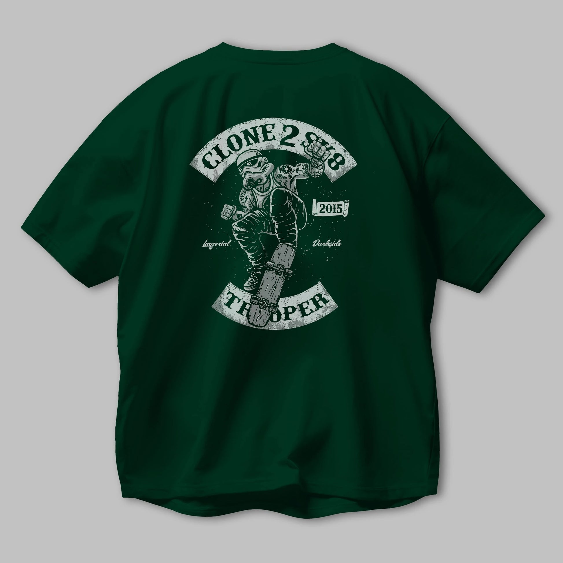 Clone 2 Sk8 Arka Baskılı Oversize t-shirt Erkek Kadın Unisex %100 Pamuk