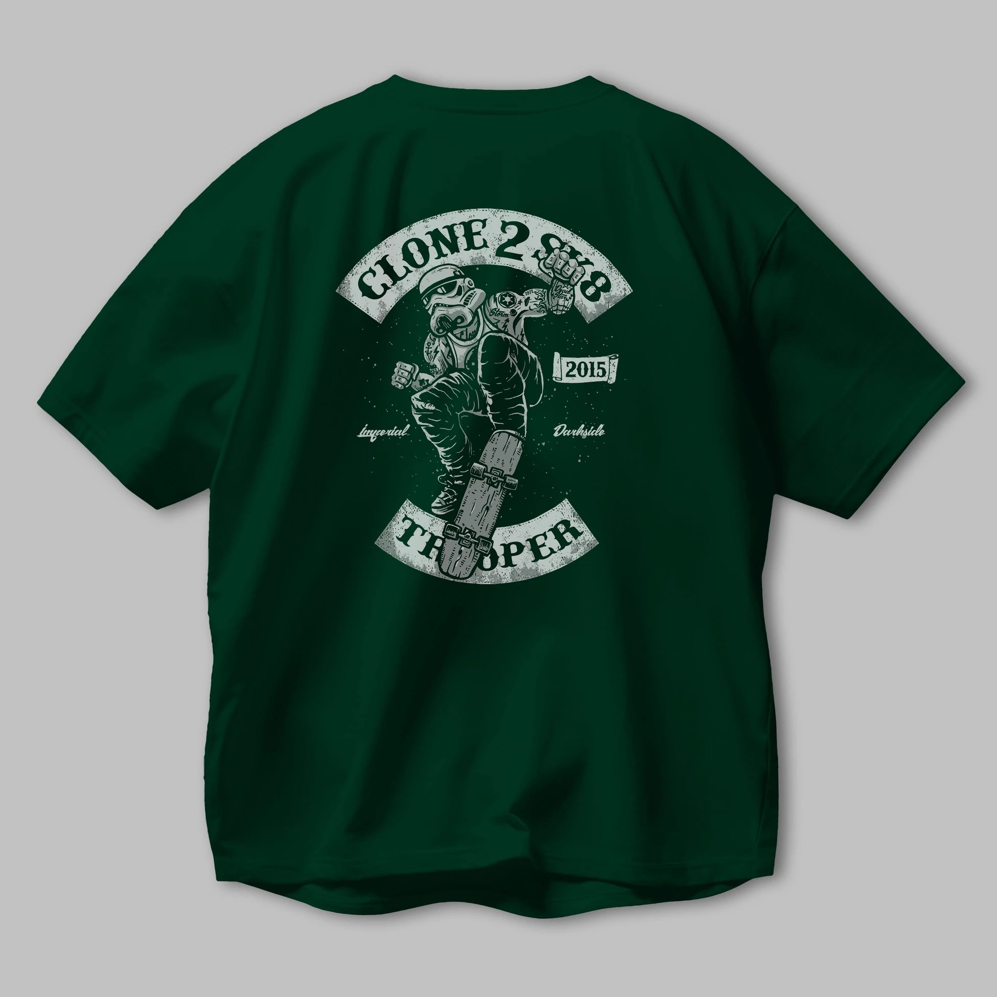 Clone 2 Sk8 Arka Baskılı Oversize t-shirt Erkek Kadın Unisex %100 Pamuk