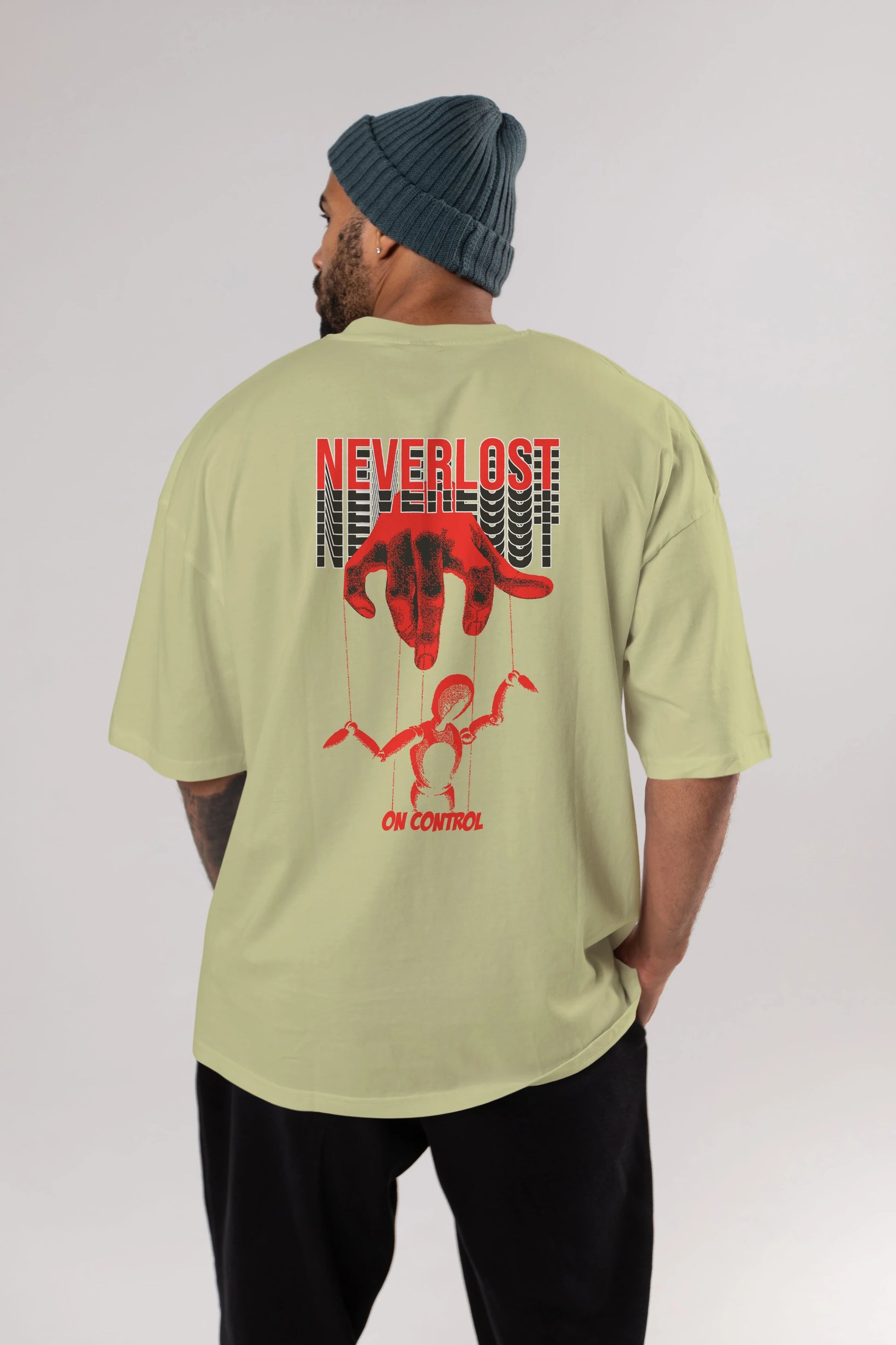 Neverlost on Control Arka Baskılı Oversize t-shirt Erkek Kadın Unisex