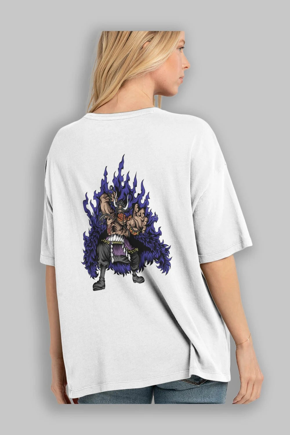Kaido Anime Arka Baskılı Oversize t-shirt Erkek Kadın Unisex