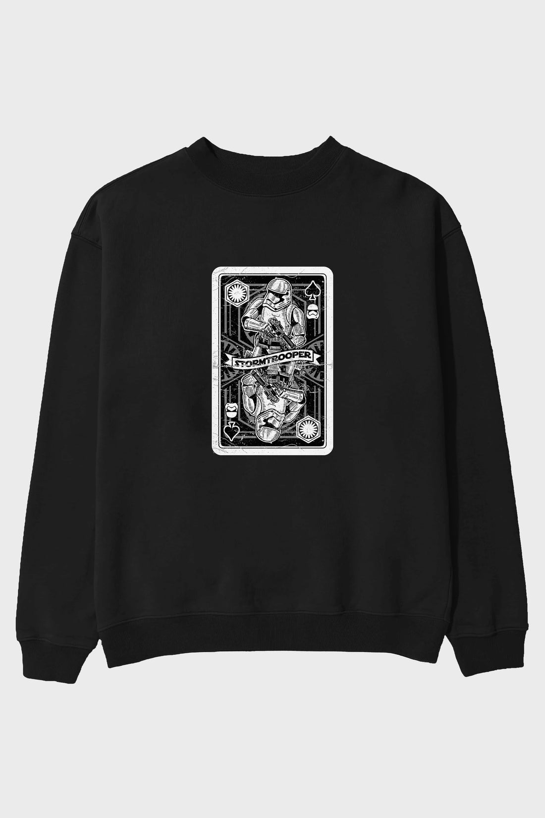Stormtrooper Playing Card Ön Baskılı Oversize Sweatshirt Erkek Kadın Unisex