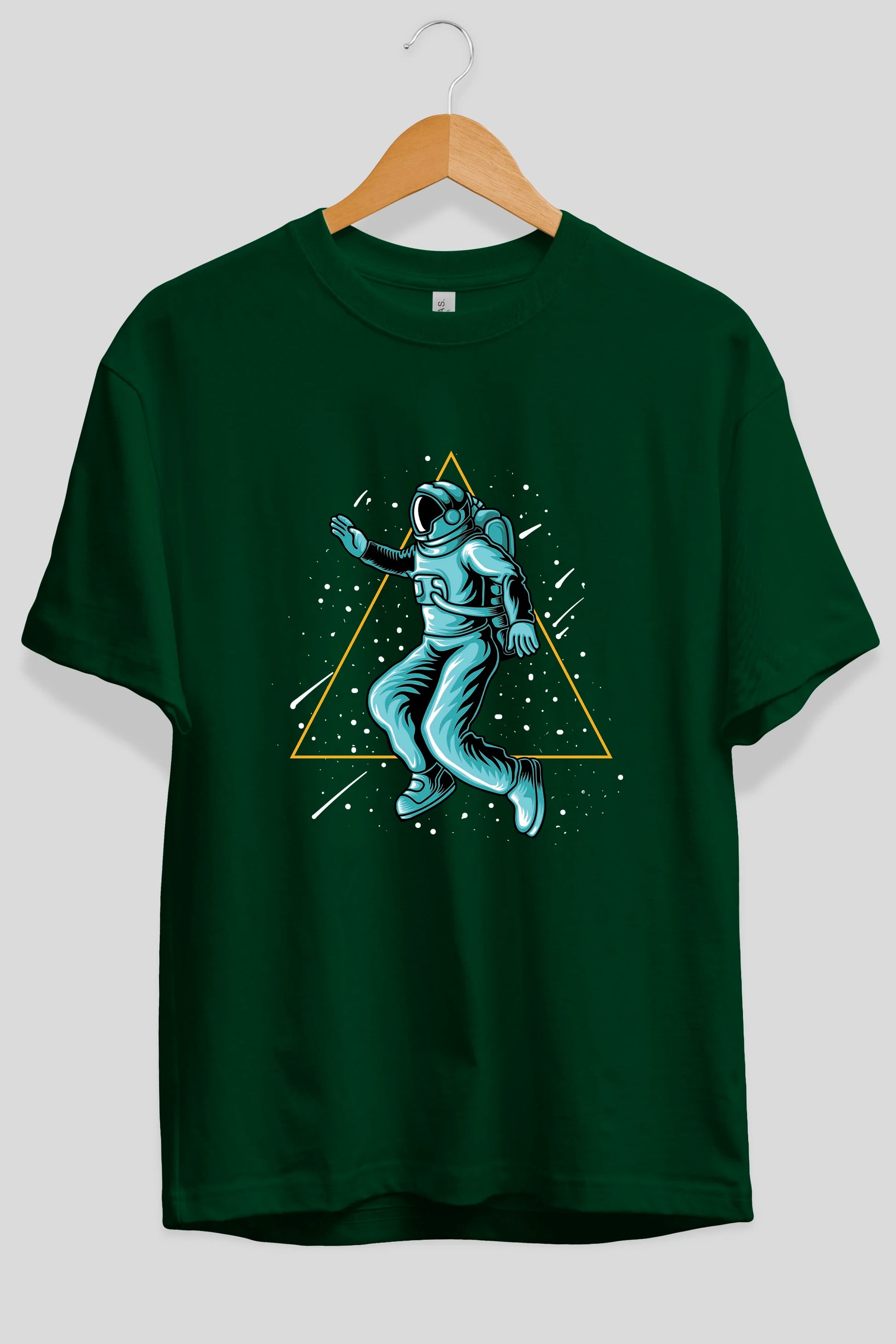 Astronaut Starry Triangle Ön Baskılı Oversize t-shirt Erkek Kadın Unisex
