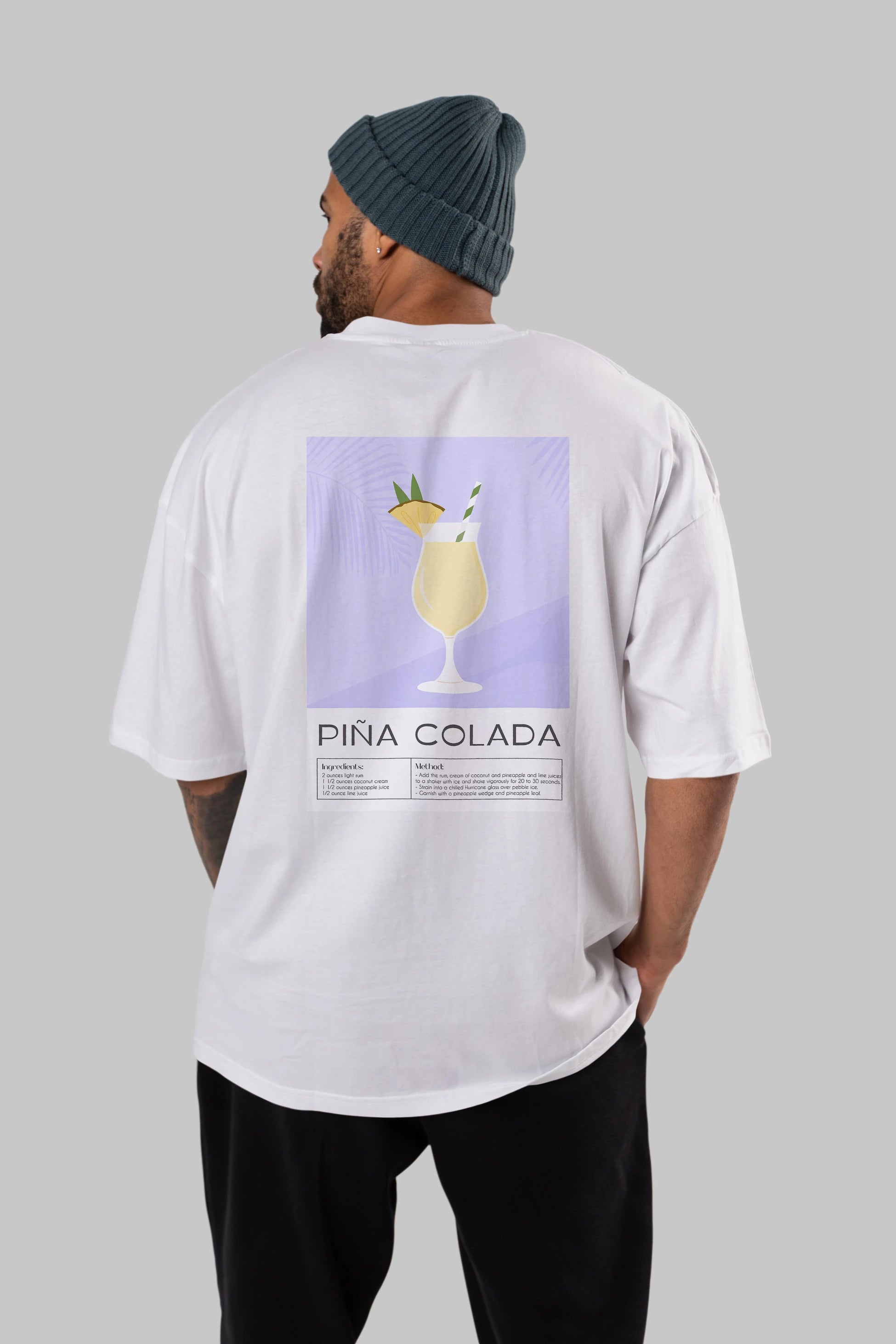 PIna Colada 6 Arka Baskılı Oversize t-shirt Erkek Kadın Unisex %100 Pamuk Bisiklet Yaka tişort