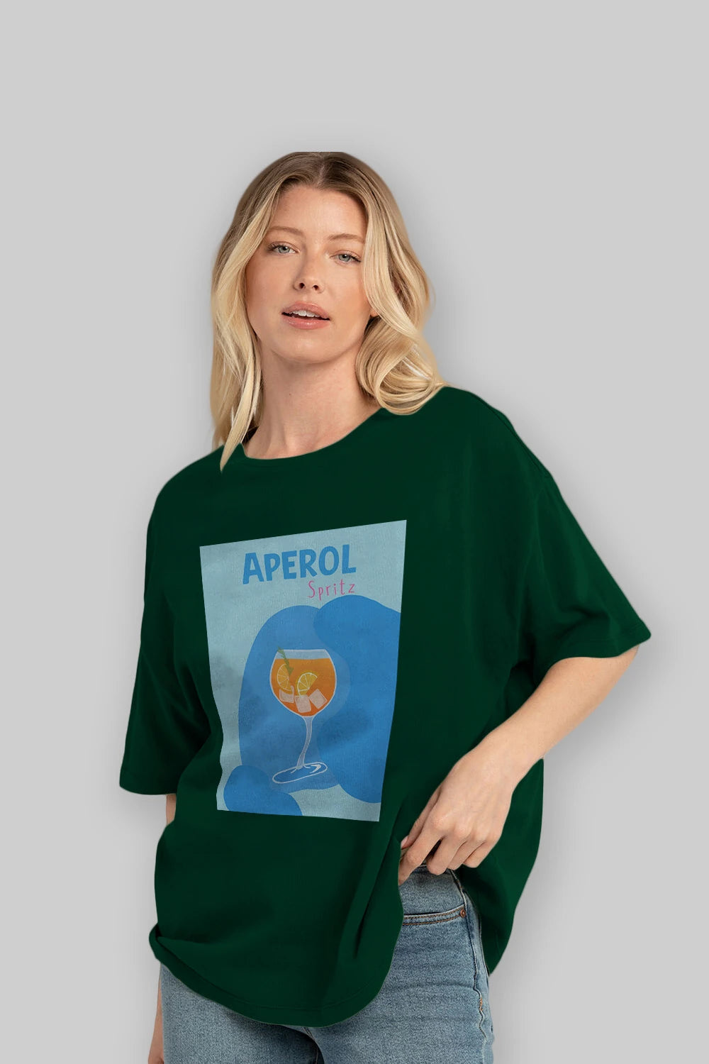 Aperol Spritz 10 Ön Baskılı Oversize t-shirt Erkek Kadın Unisex %100 Pamuk Bisiklet Yaka tişort