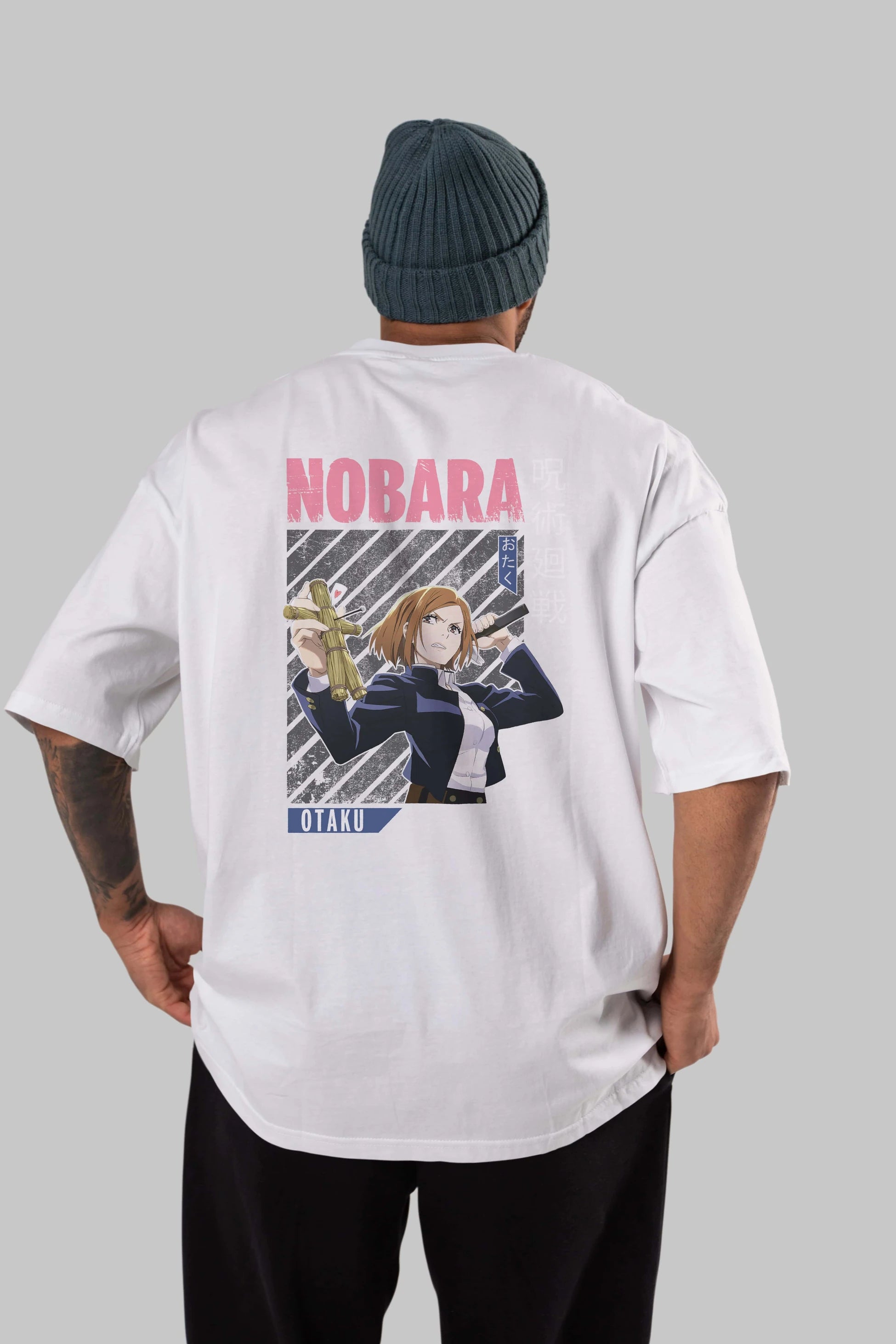 Nobara Kugisaki 6 Anime Arka Baskılı Oversize t-shirt Erkek Kadın Unisex