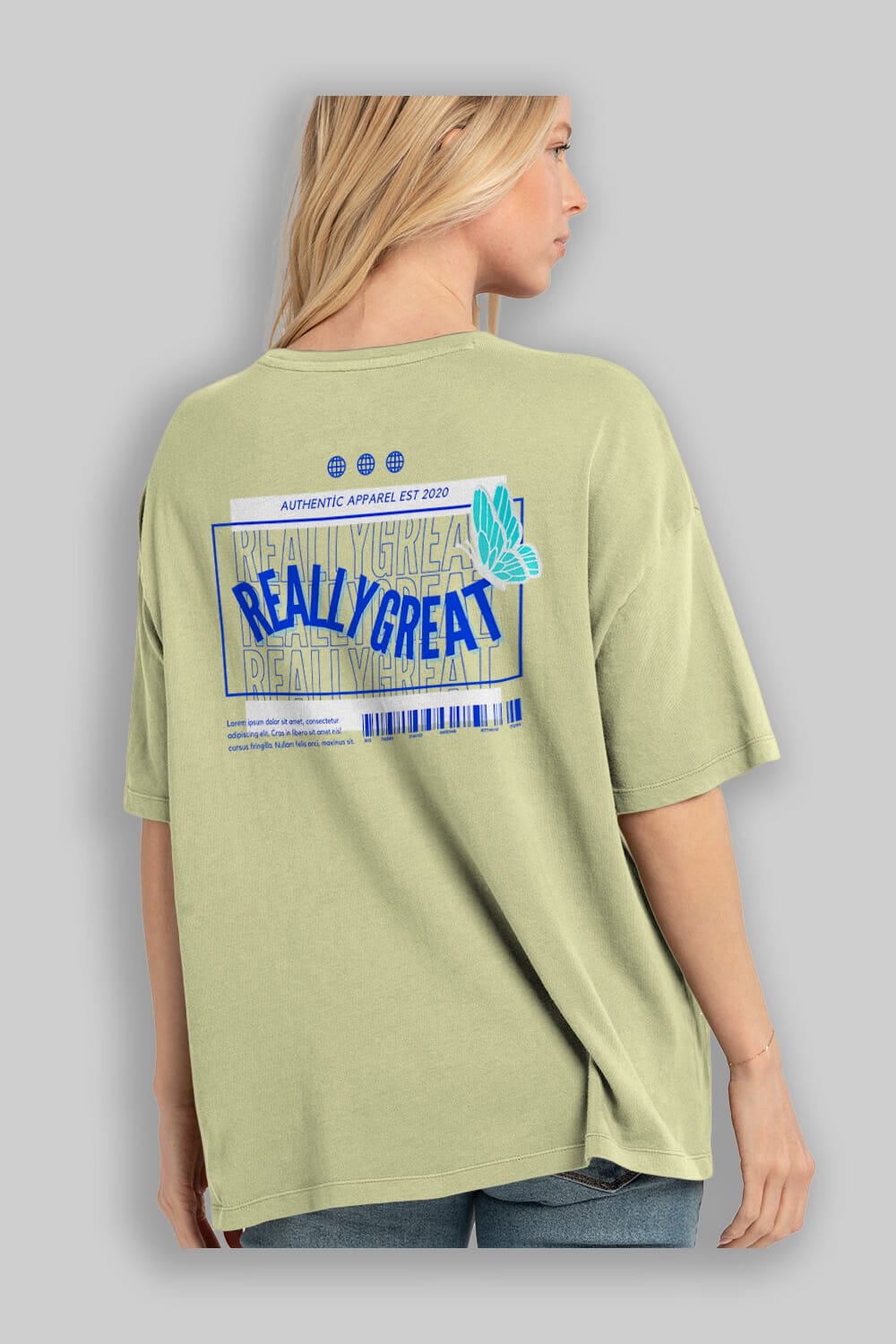 Really Great Yazılı Arka Baskılı Oversize t-shirt Erkek Kadın Unisex