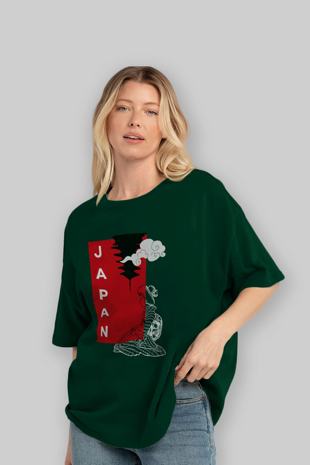Japan Yazılı Streetwear Ön Baskılı Oversize t-shirt Erkek Kadın Unisex