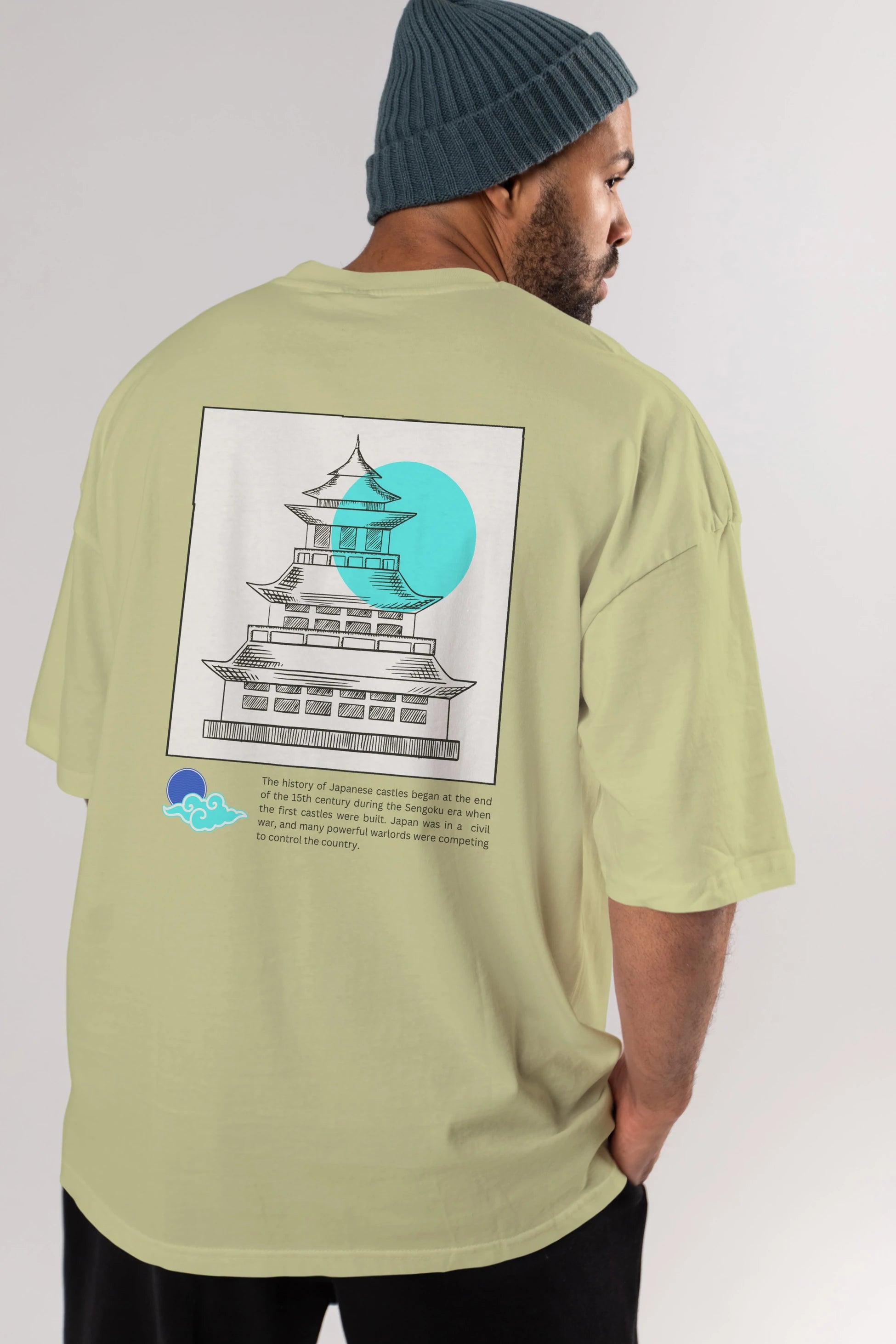 Retro Japanese Arka Baskılı Oversize t-shirt Erkek Kadın Unisex