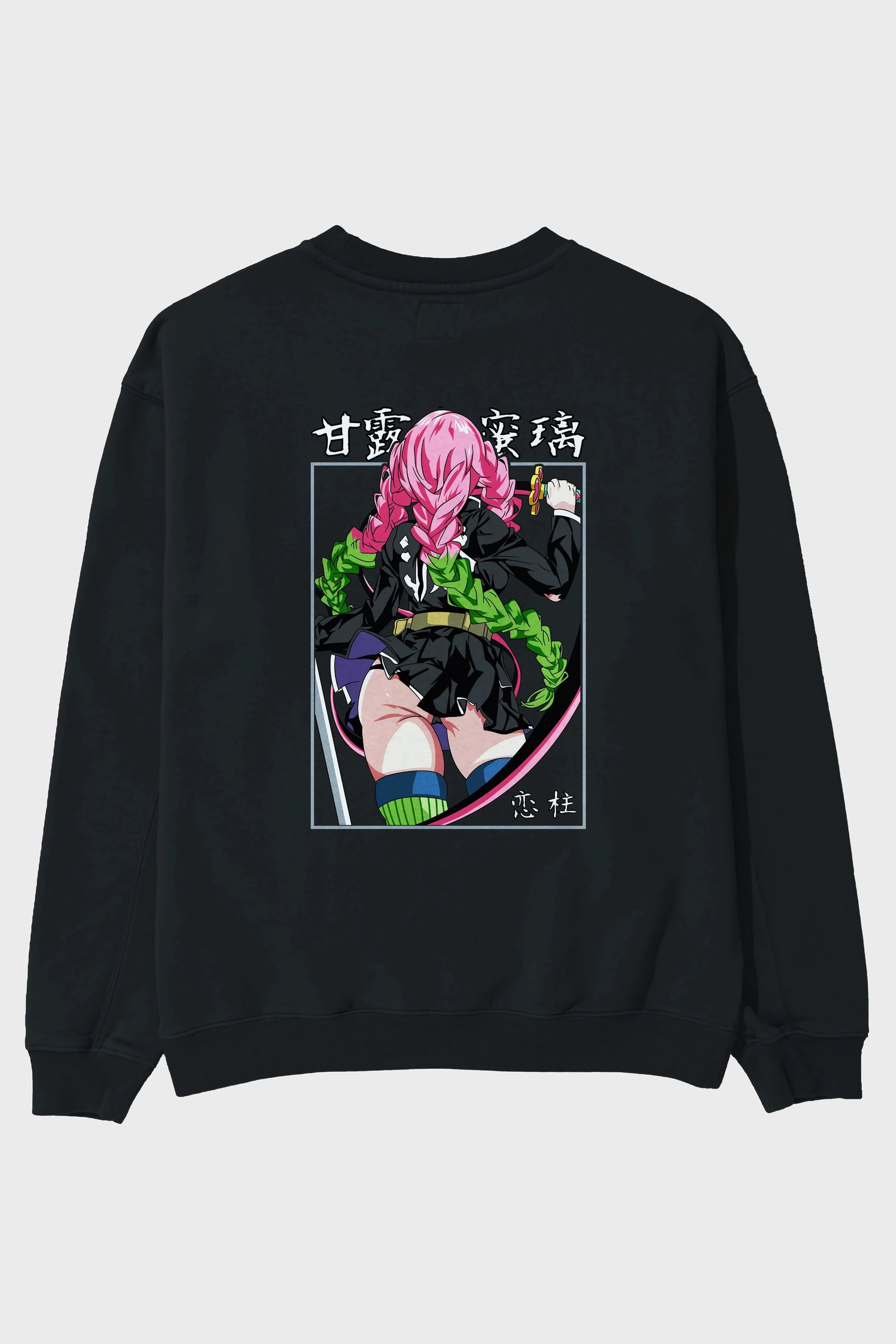 Mitsuri DEMONSLAYER Anime Arka Baskılı Oversize Sweatshirt Erkek Kadın Unisex