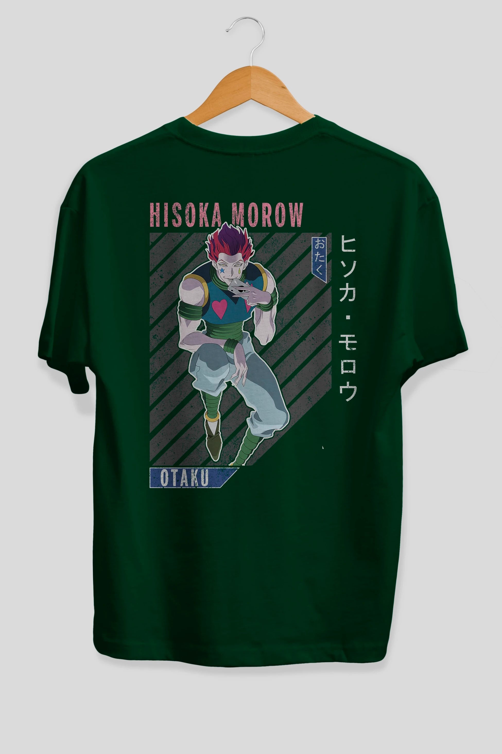 Hisoka Morow 2 2 Anime Arka Baskılı Oversize t-shirt Erkek Kadın Unisex