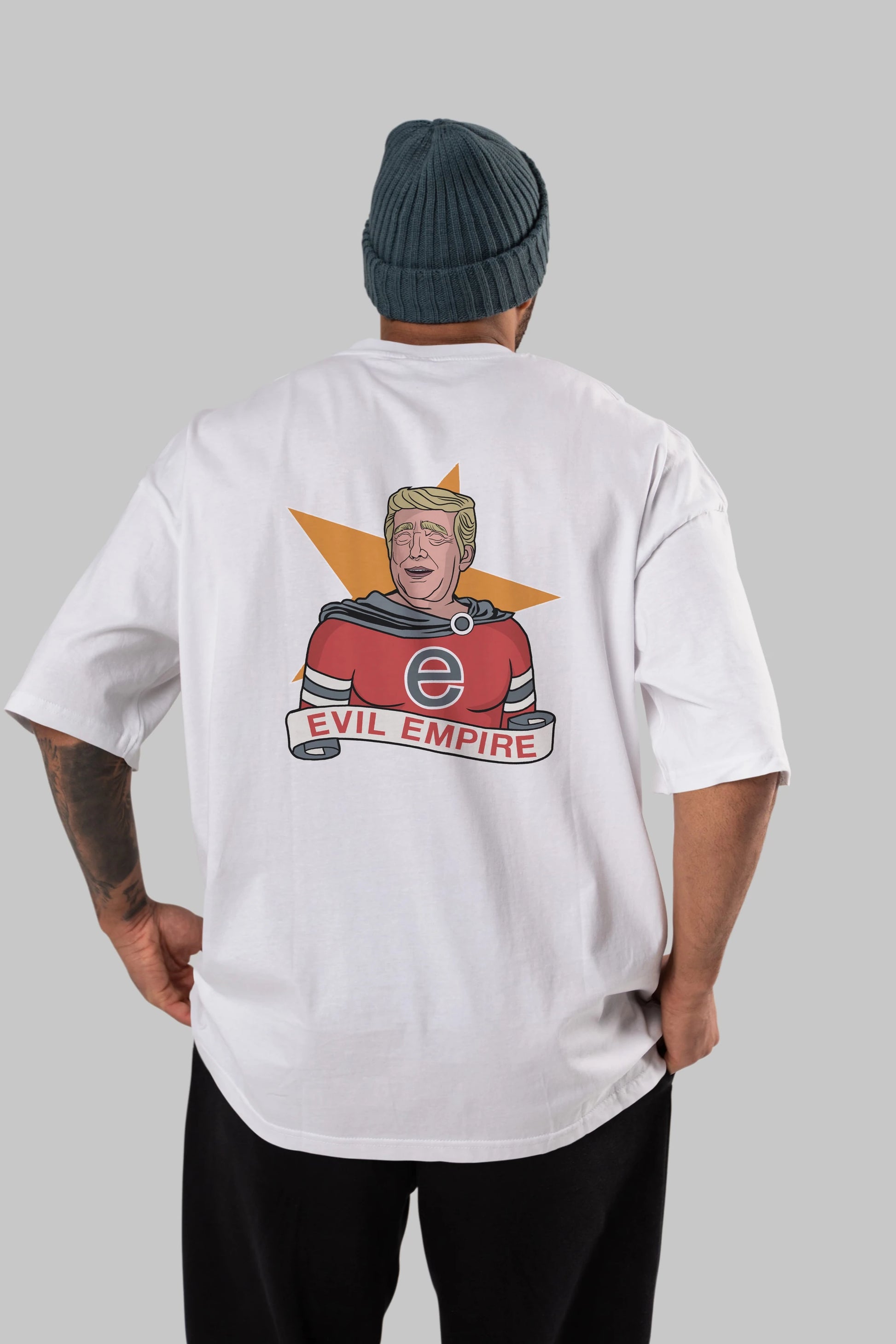 Evil Empire Trump Arka Baskılı Oversize t-shirt Erkek Kadın Unisex %100 Pamuk tişort