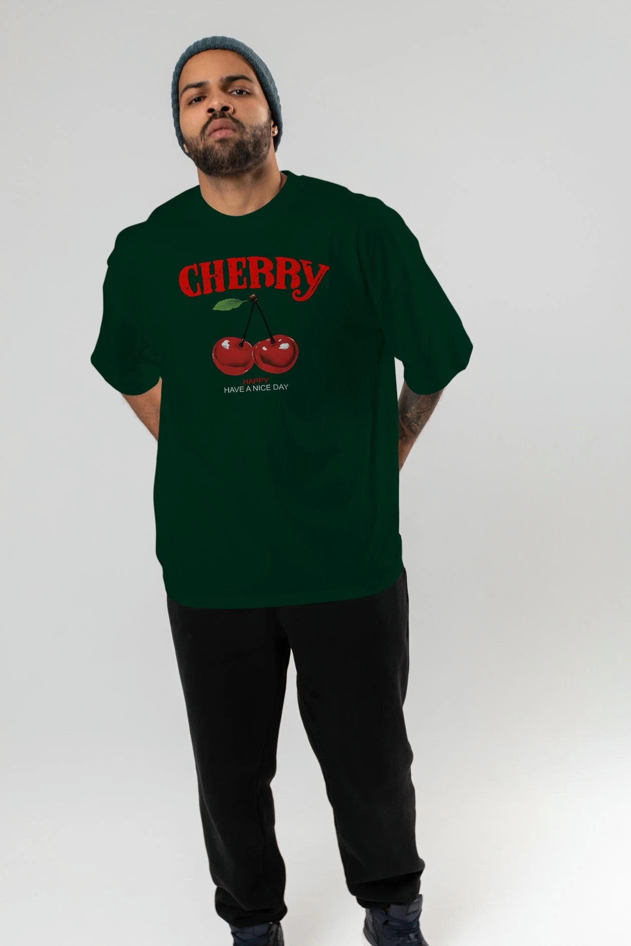 Cherry Cherries 5 Ön Baskılı Oversize t-shirt Erkek Kadın Pamuk Bisiklet Yaka tişort