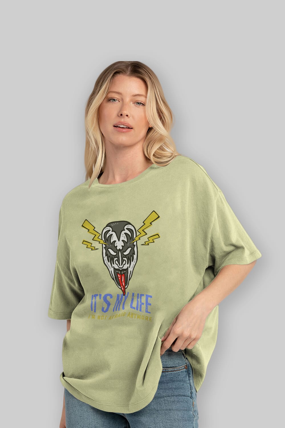 Its My Life Yazılı Ön Baskılı Oversize t-shirt Erkek Kadın Unisex