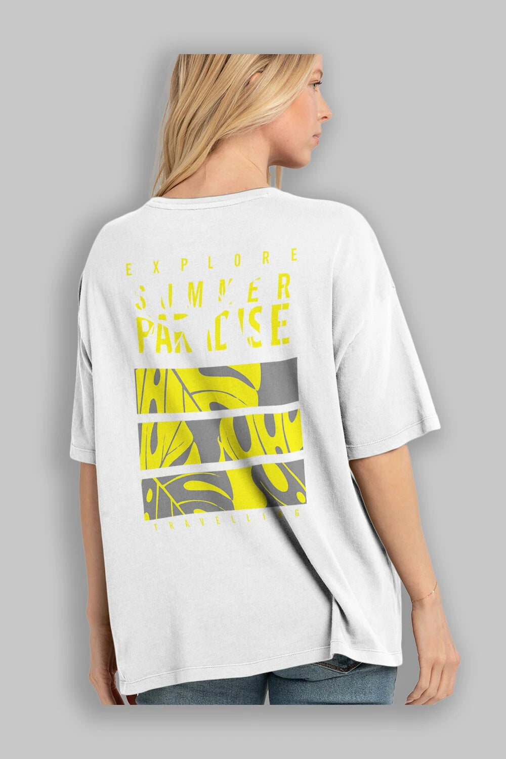 Summer Paradise Arka Baskılı Oversize t-shirt Erkek Kadın Unisex