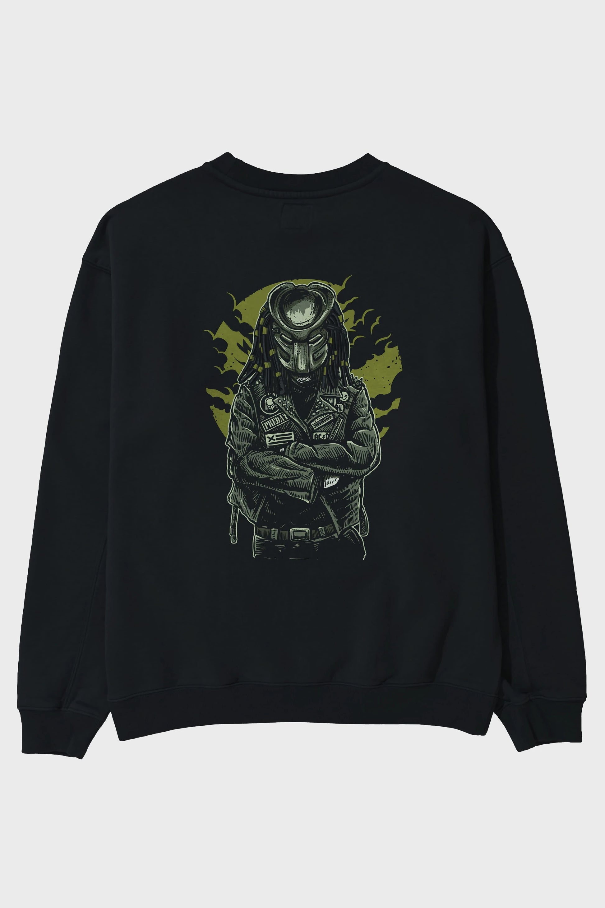 Predator Arka Baskılı Oversize Sweatshirt Erkek Kadın Unisex