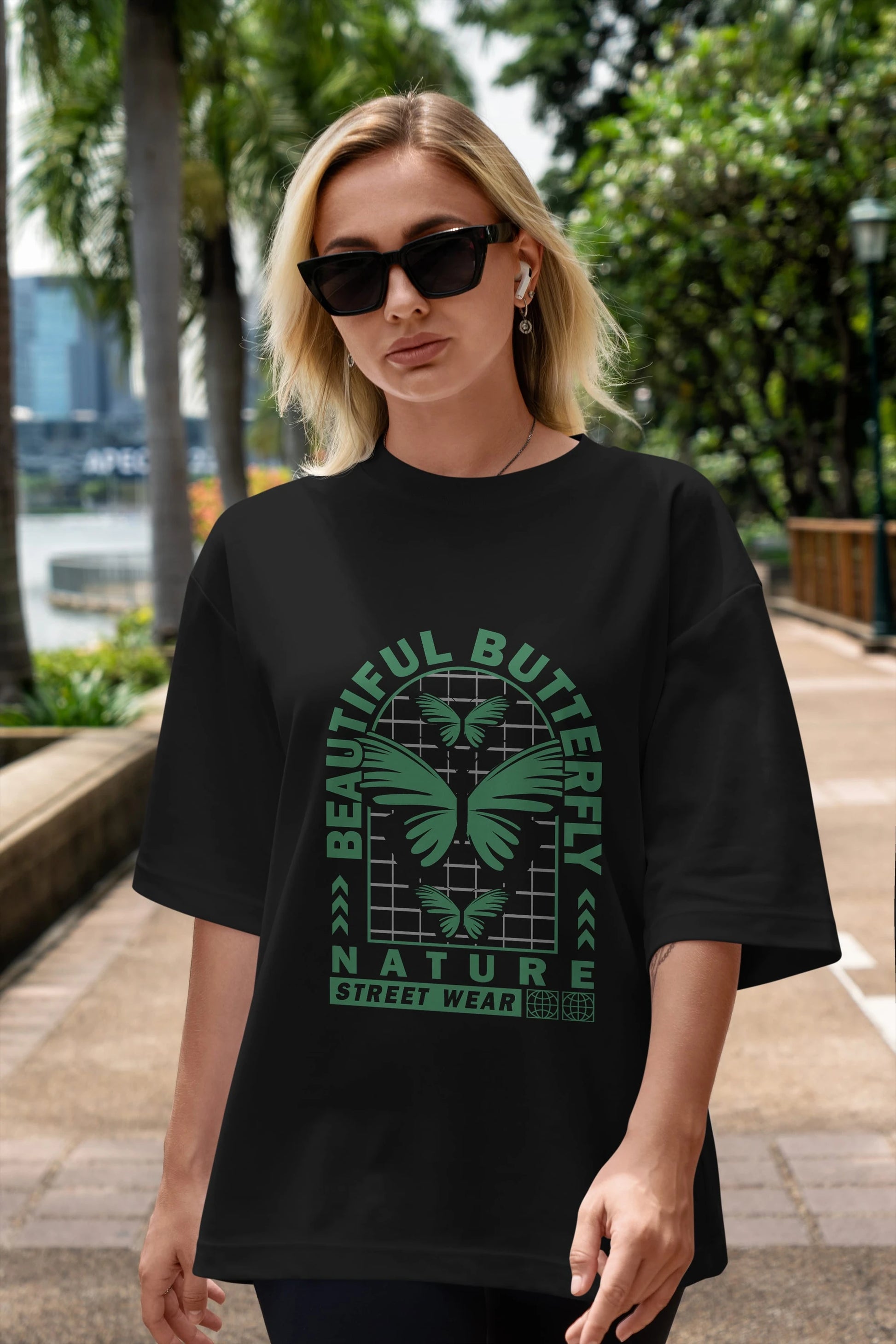 Beautiful Butterfly Ön Baskılı Oversize t-shirt Erkek Kadın Unisex