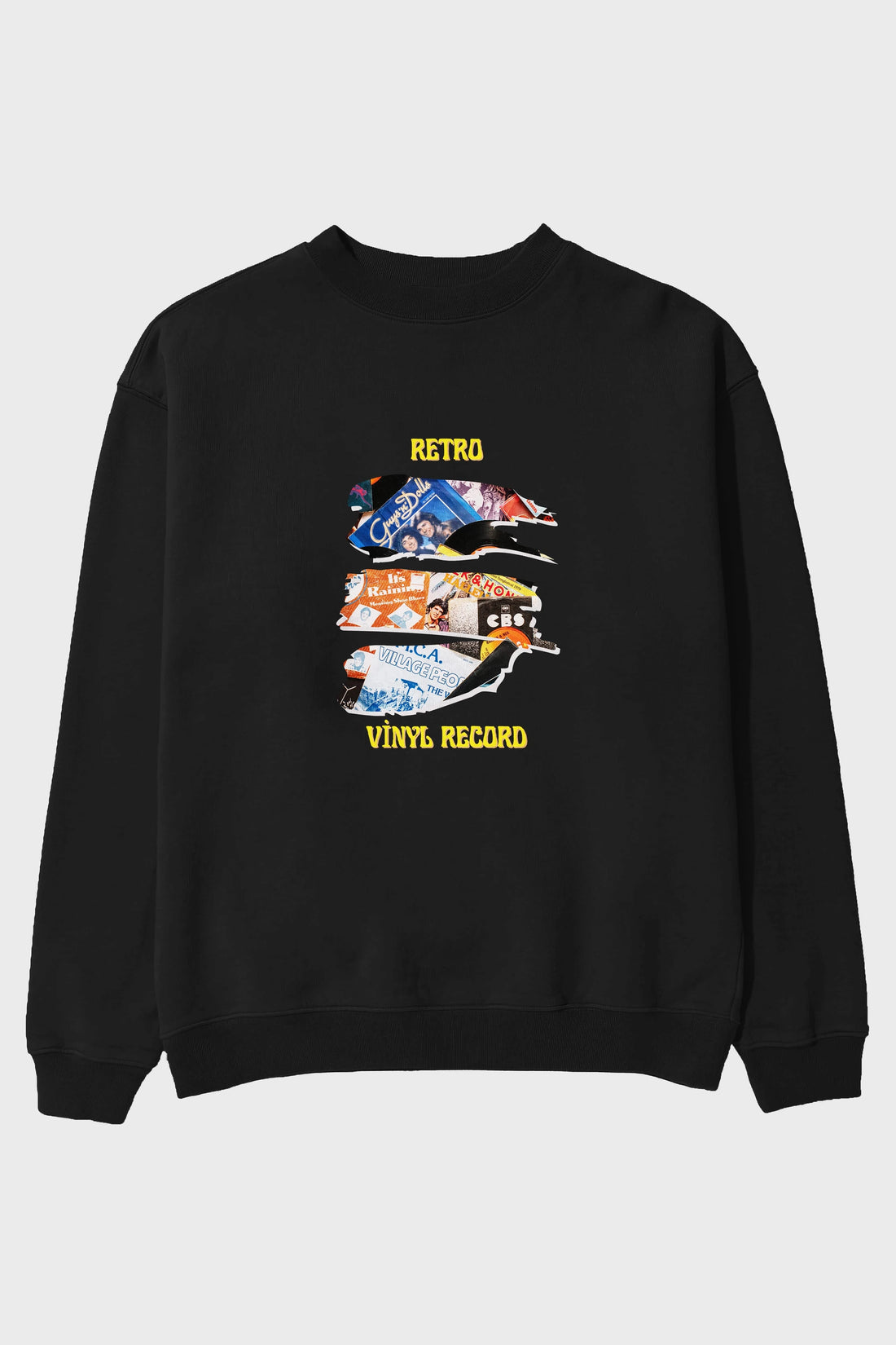 Retro Design Ön Baskılı Oversize Sweatshirt Erkek Kadın Unisex