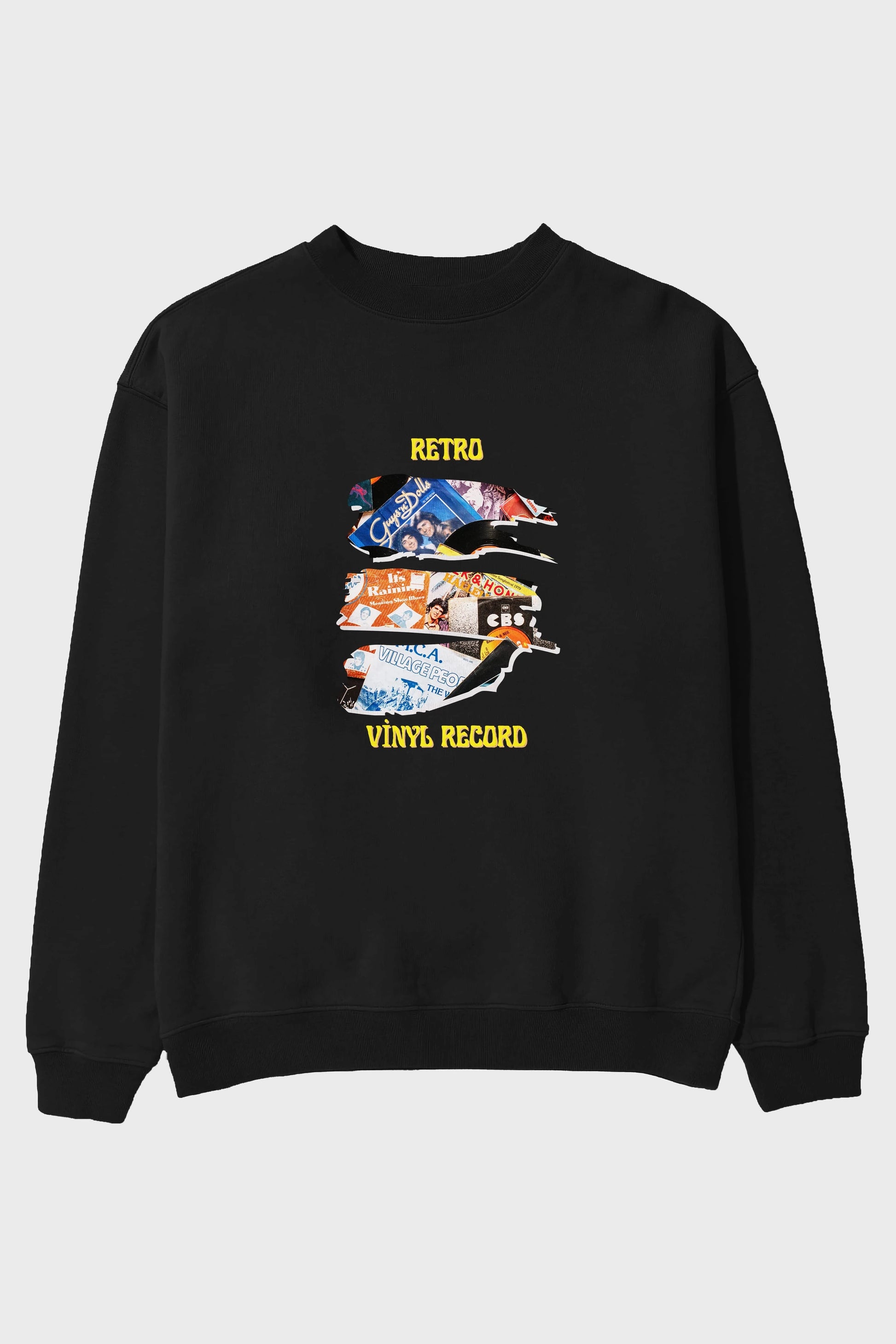 Retro Design Ön Baskılı Oversize Sweatshirt Erkek Kadın Unisex
