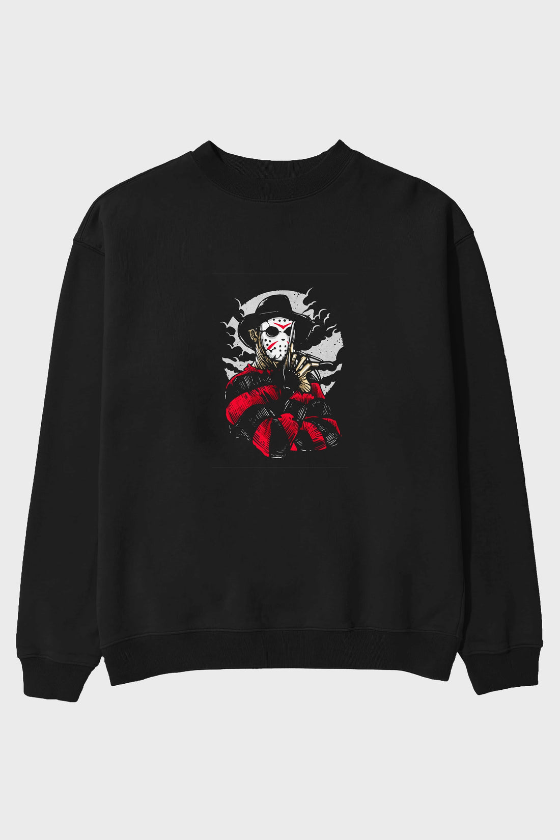 Freddy VS Jason (2) Ön Baskılı Oversize Sweatshirt Erkek Kadın Unisex