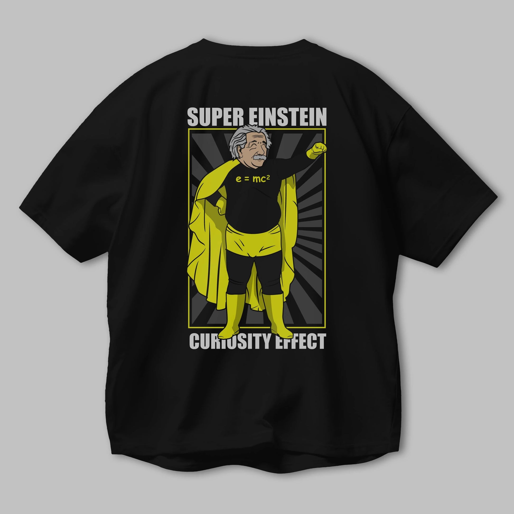 Super Einsten Arka Baskılı Oversize t-shirt Erkek Kadın Unisex %100 Pamuk tişort