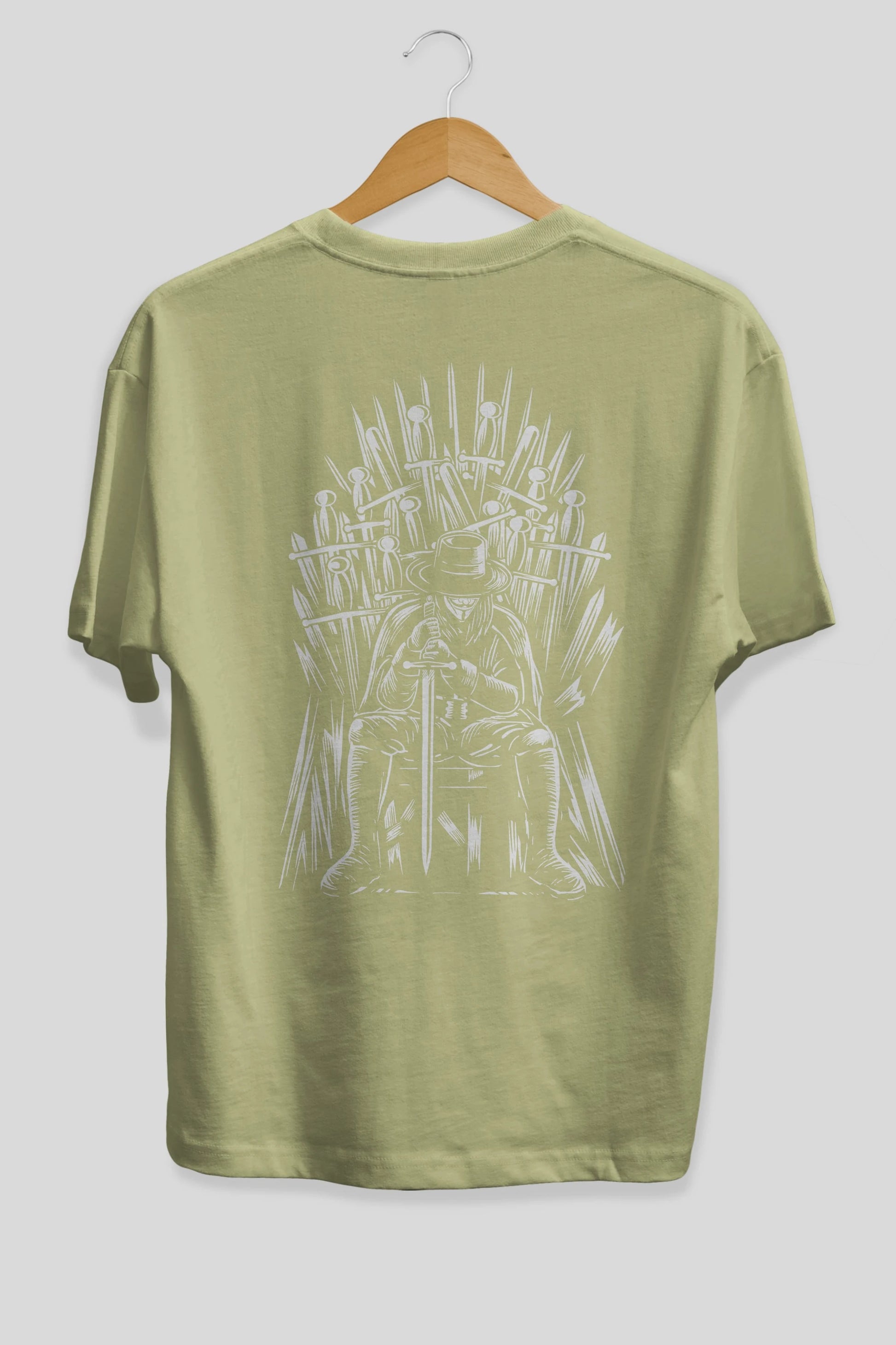 The Thrones Of Vendetta Arka Baskılı Oversize t-shirt Erkek Kadın Unisex %100 Pamuk