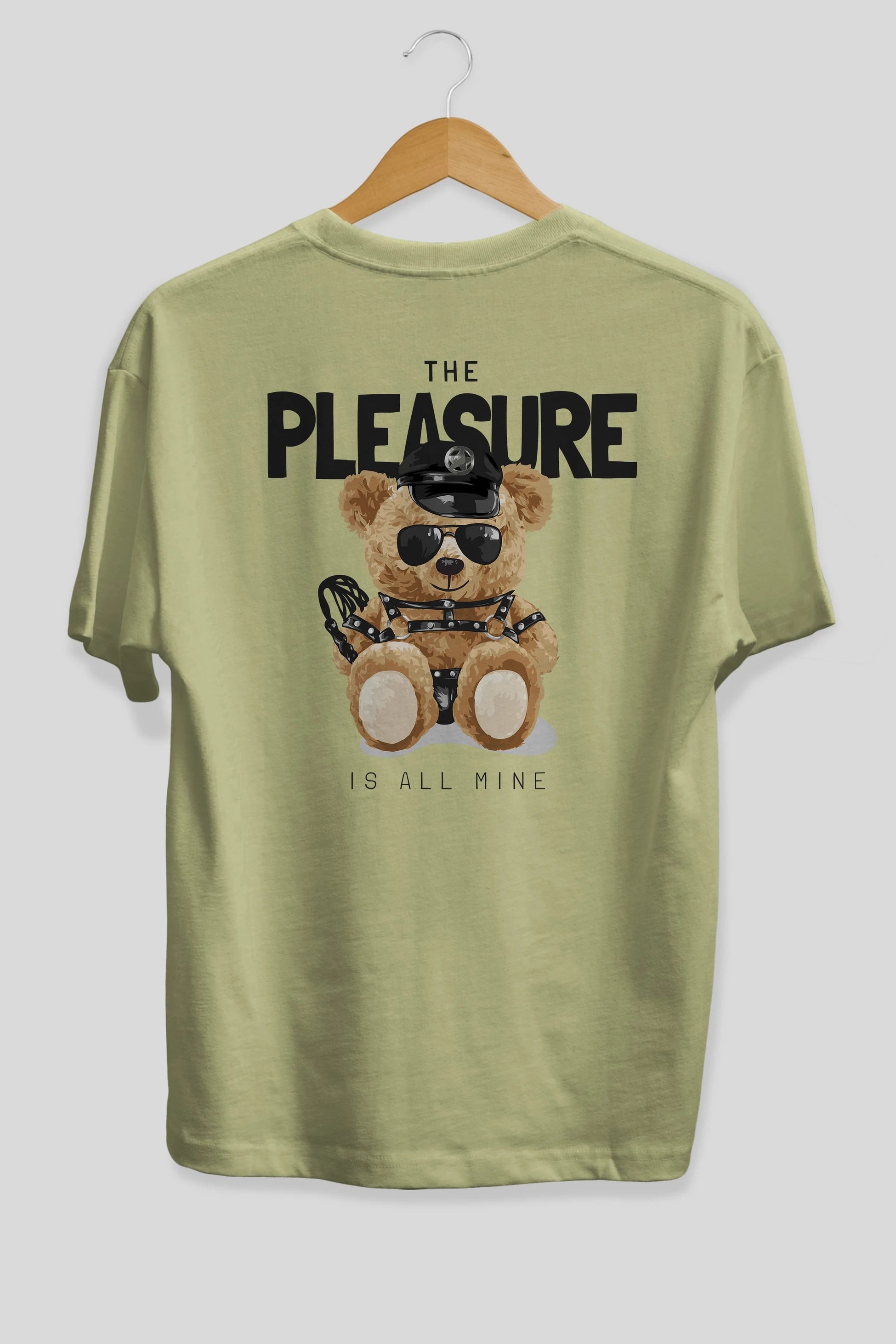 Teddy Bear The Pleasure Arka Baskılı Oversize t-shirt Erkek Kadın Unisex %100 Pamuk