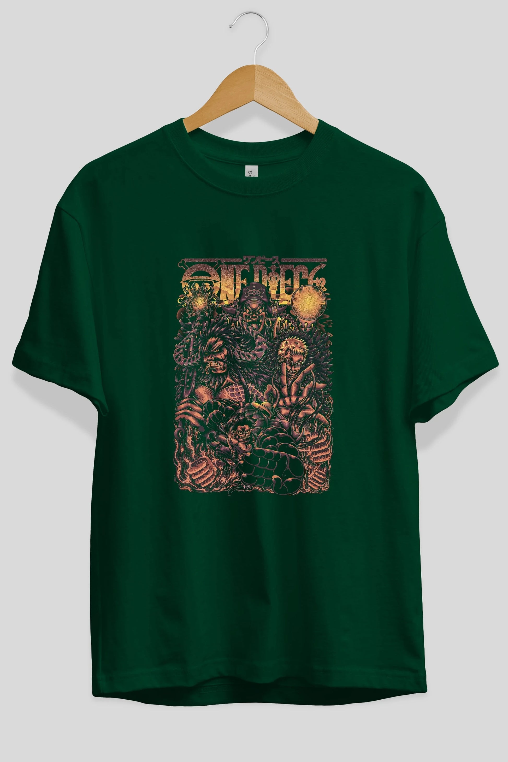 ONE PIECE Anime Ön Baskılı Oversize t-shirt %100 pamuk Erkek Kadın Unisex