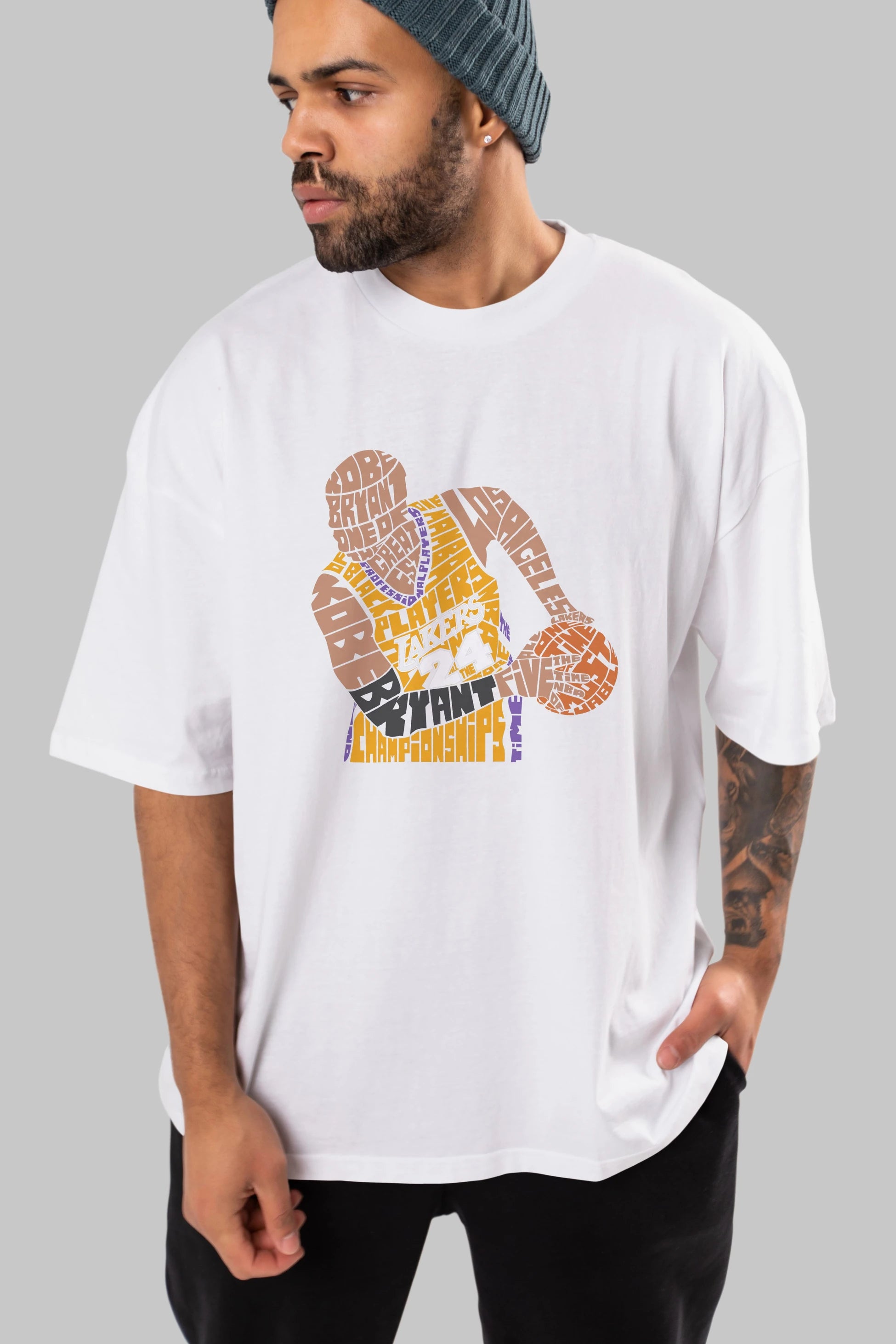 Kobe Bryant Ön Baskılı Oversize t-shirt %100 pamuk Erkek Kadın Unisex