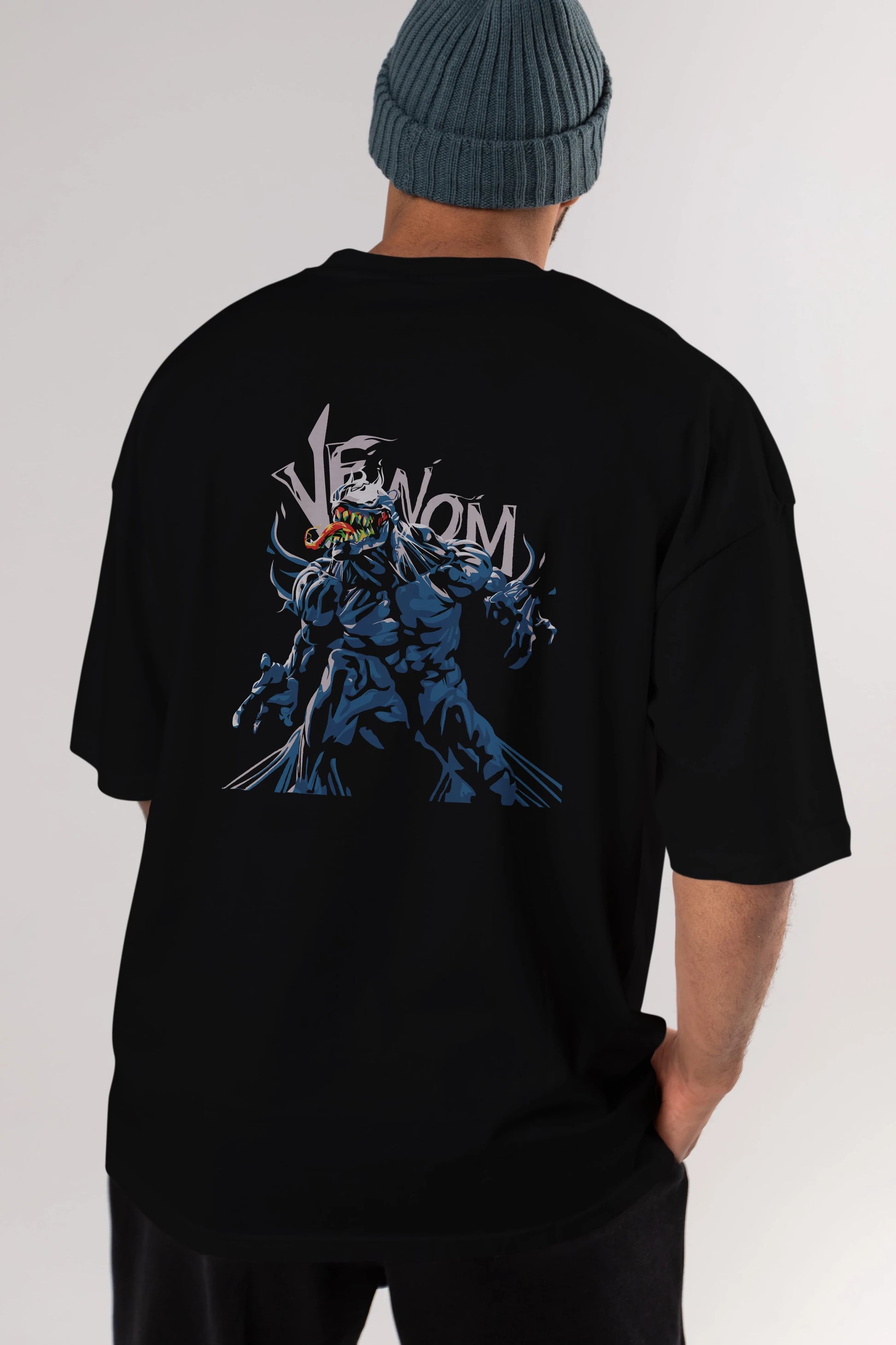 Venom (8) Arka Baskılı Oversize t-shirt Erkek Kadın Unisex %100 Pamuk Bisiklet Yaka tişort
