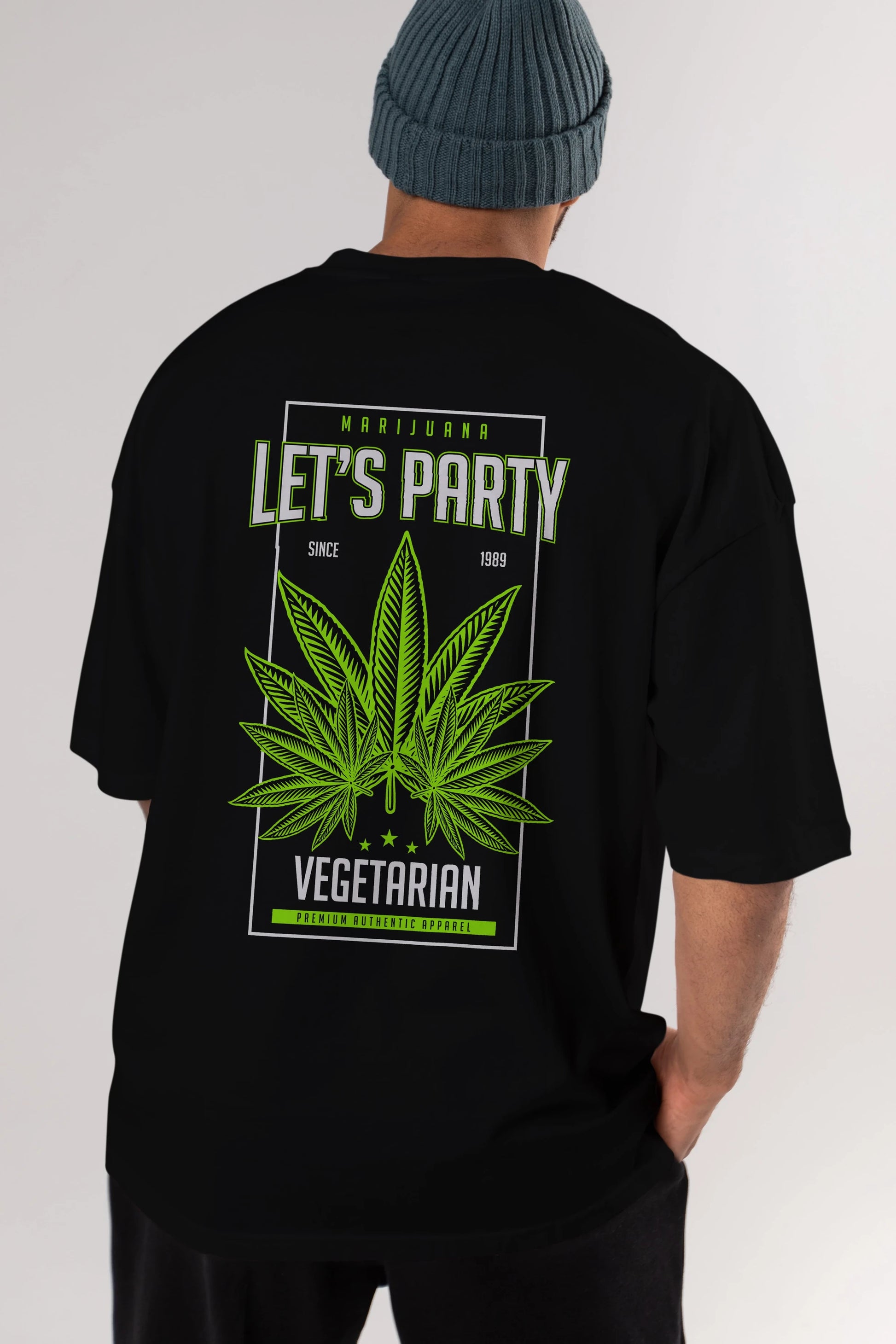 Lets Party Arka Baskılı Oversize t-shirt Erkek Kadın Unisex
