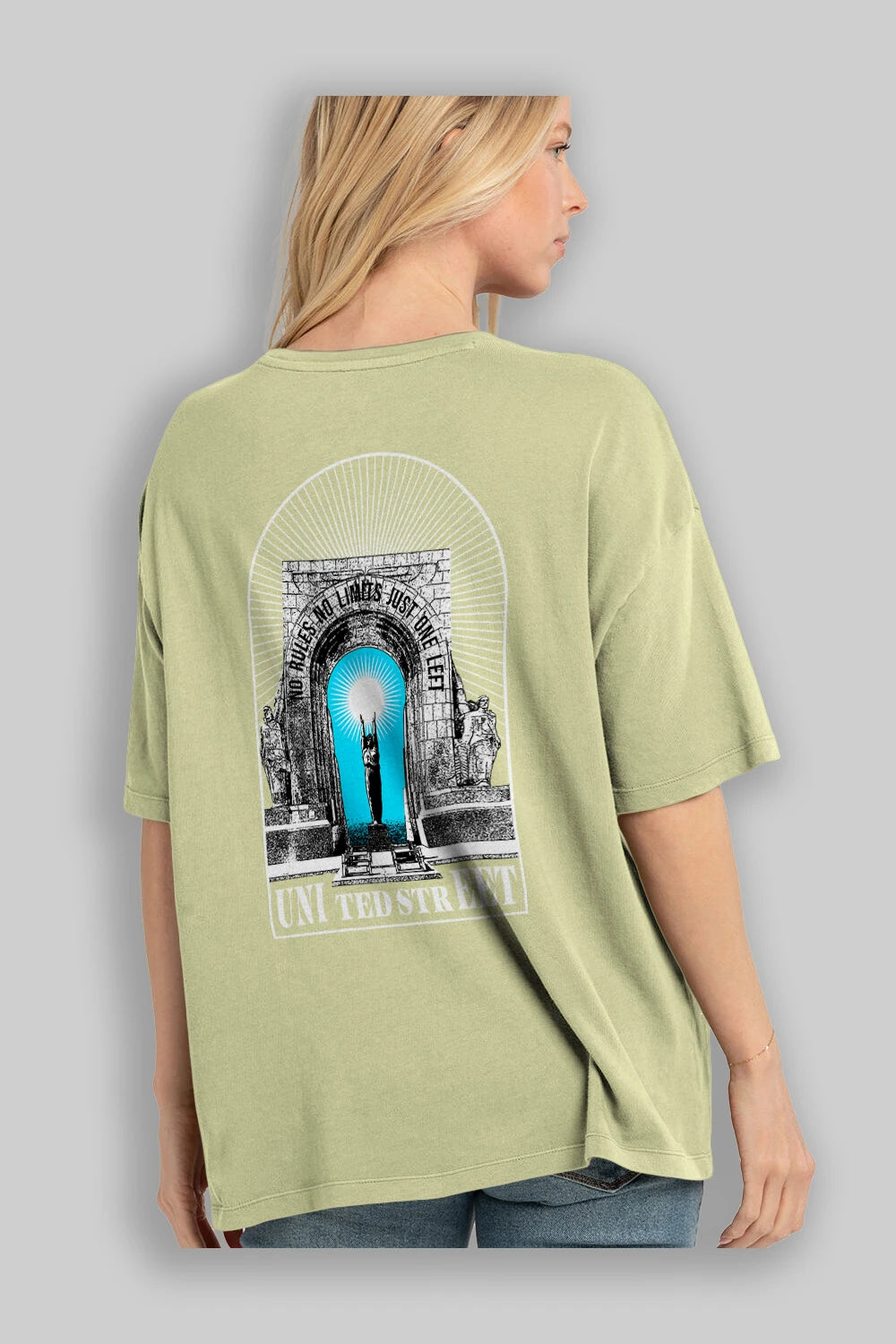 No Rules No Limits Arka Baskılı Oversize t-shirt Erkek Kadın Unisex