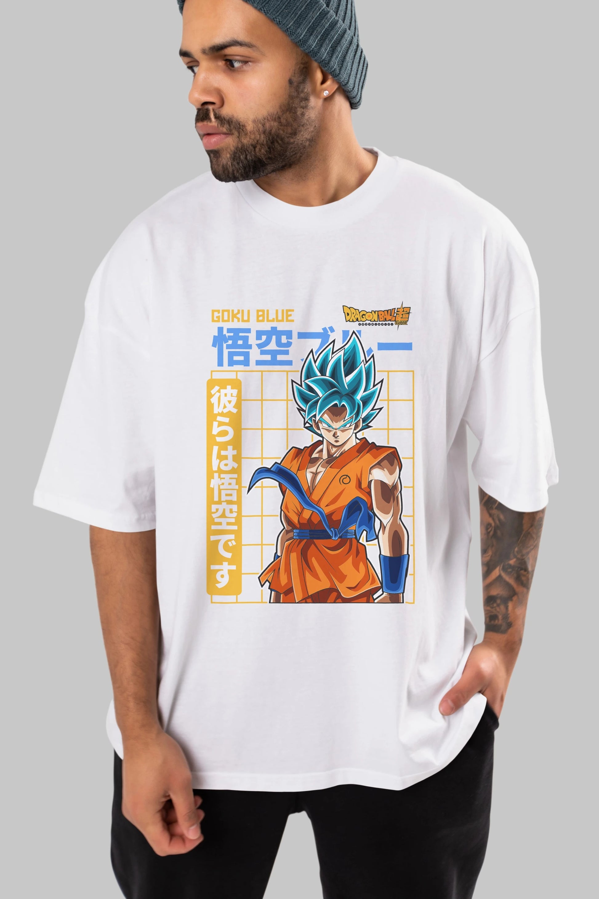 GOKU 1 Anime Ön Baskılı Oversize t-shirt %100 pamuk Erkek Kadın Unisex
